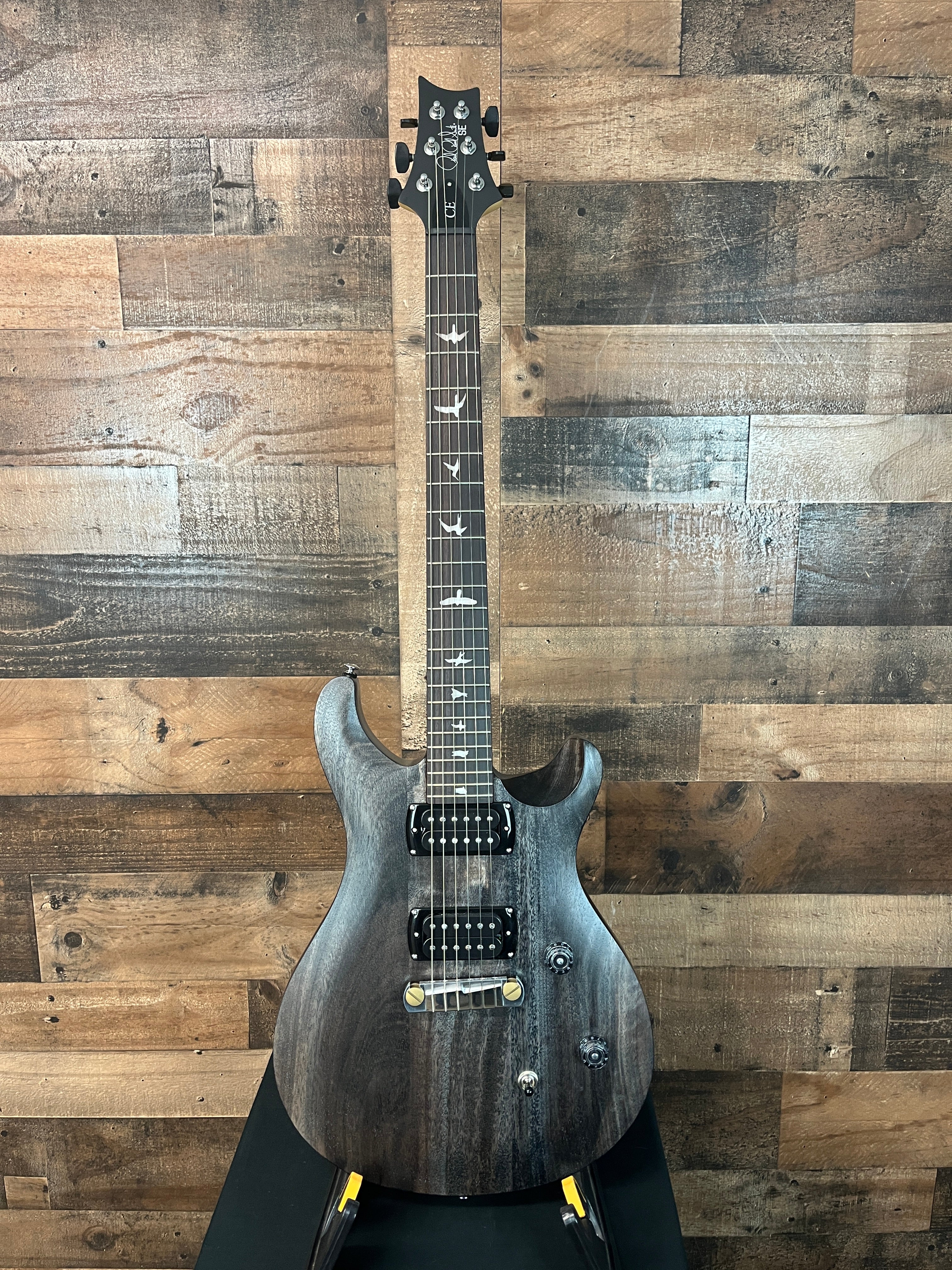 PRS SE CE24 Standard Satin Stoptail Electric Guitar, Charcoal Satin, Gig Bag, 039