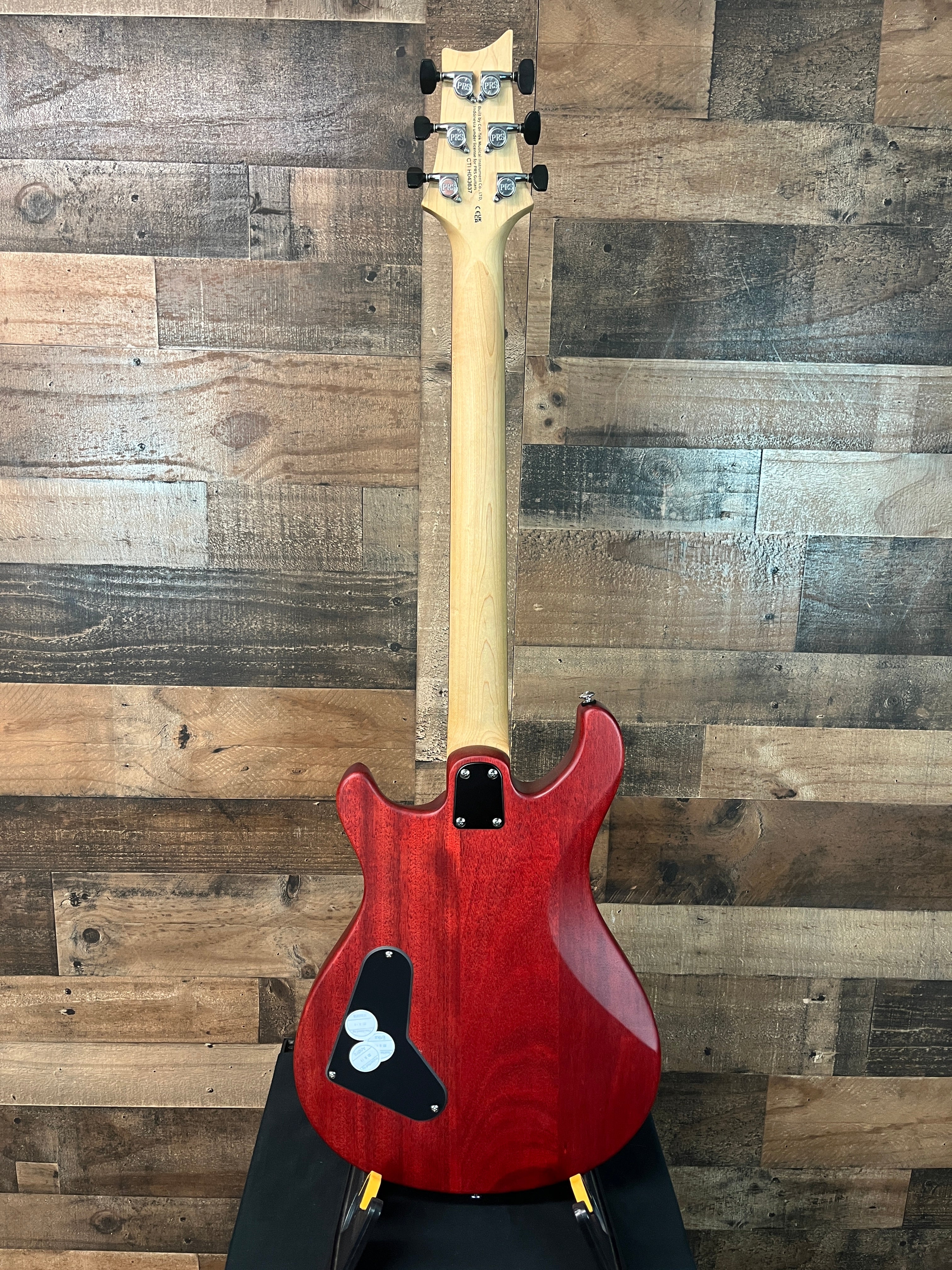 PRS SE CE24 Standard Satin Stoptail Electric Guitar, Vintage Cherry Satin, Gig Bag, 637