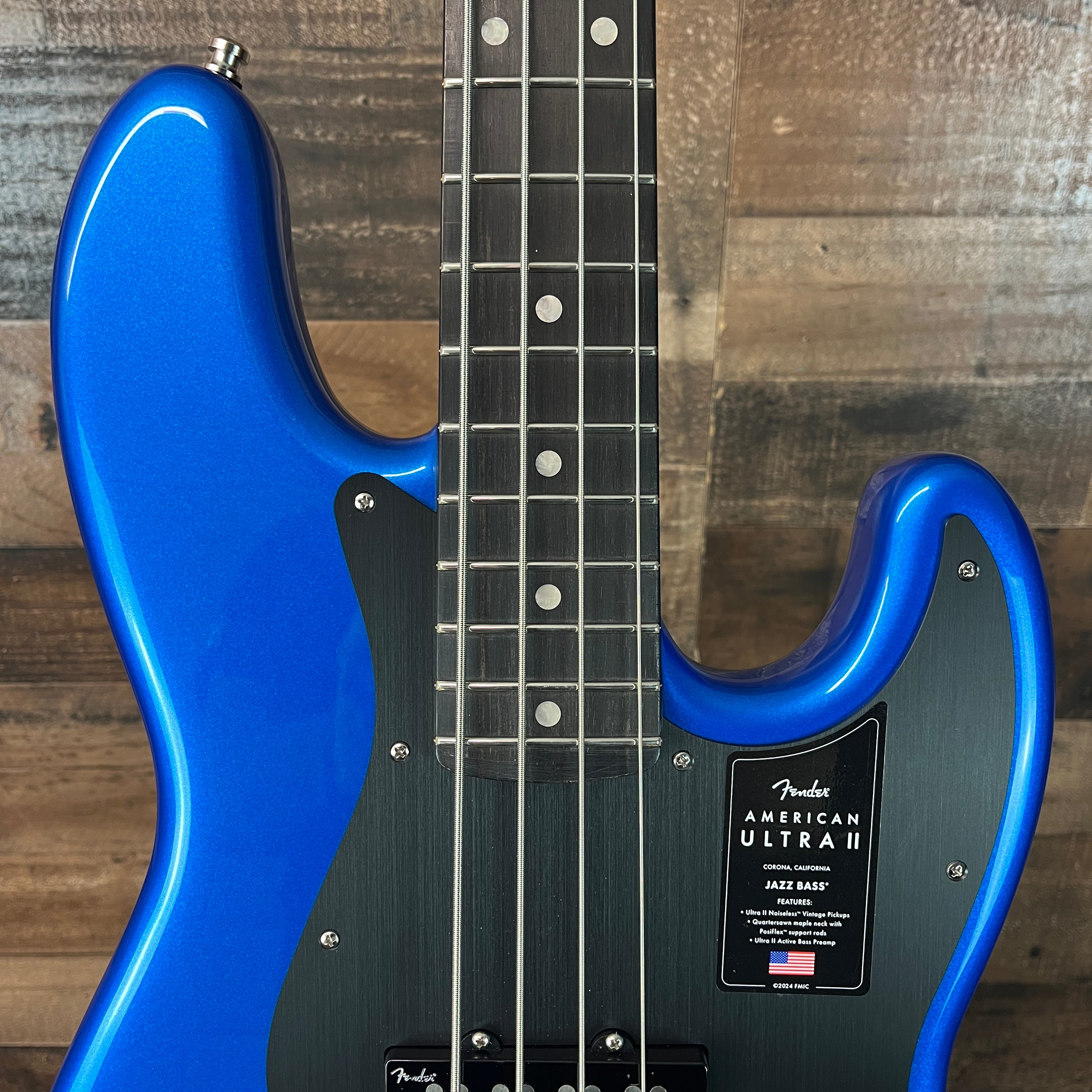 Fender American Ultra II Jazz Bass, Noble Blue, Ebony Fingerboard, Hard Case, 829