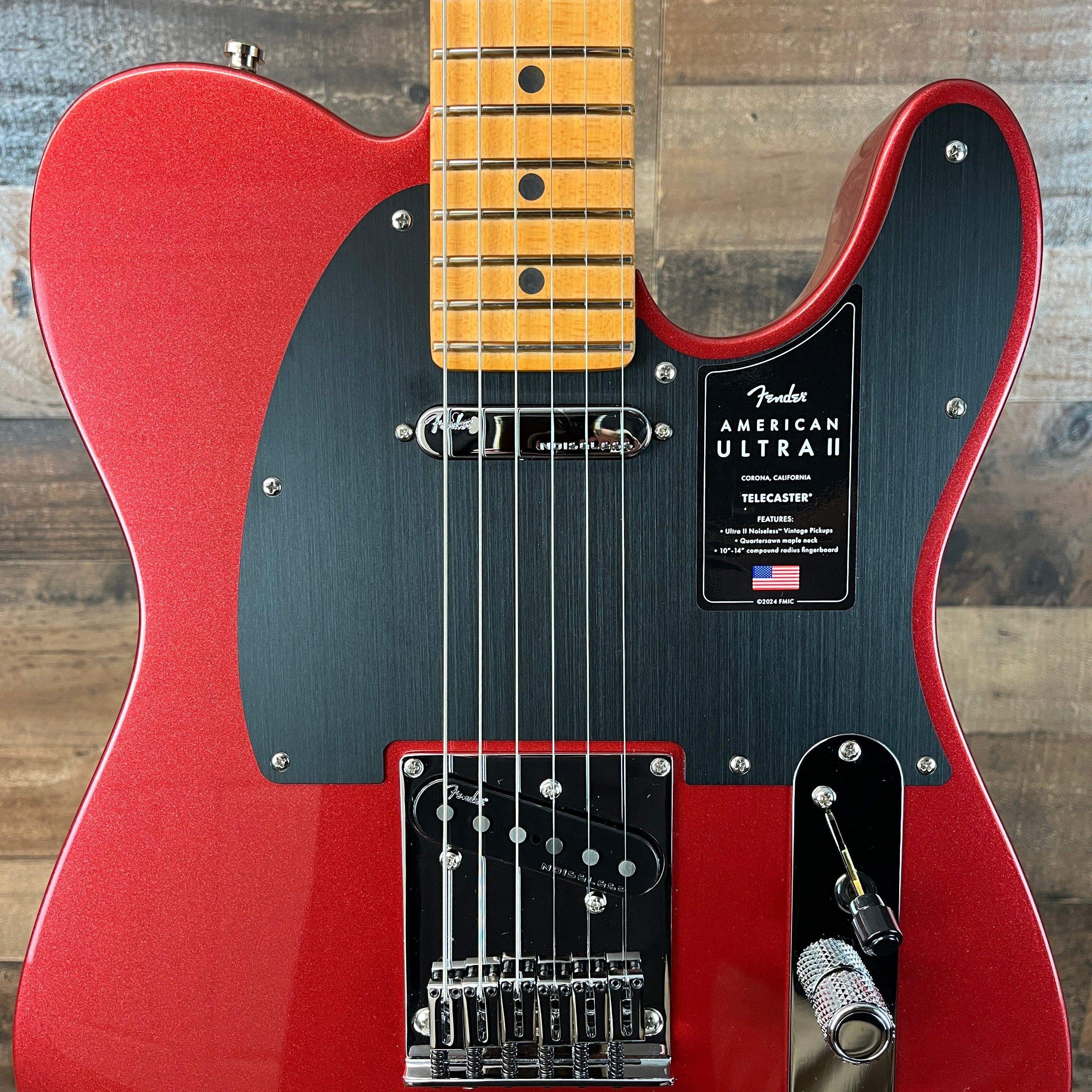 Fender American Ultra II Telecaster Electric Guitar, Maple Fingerboard, Sinister Red, Hard Case, Free Ship, 167