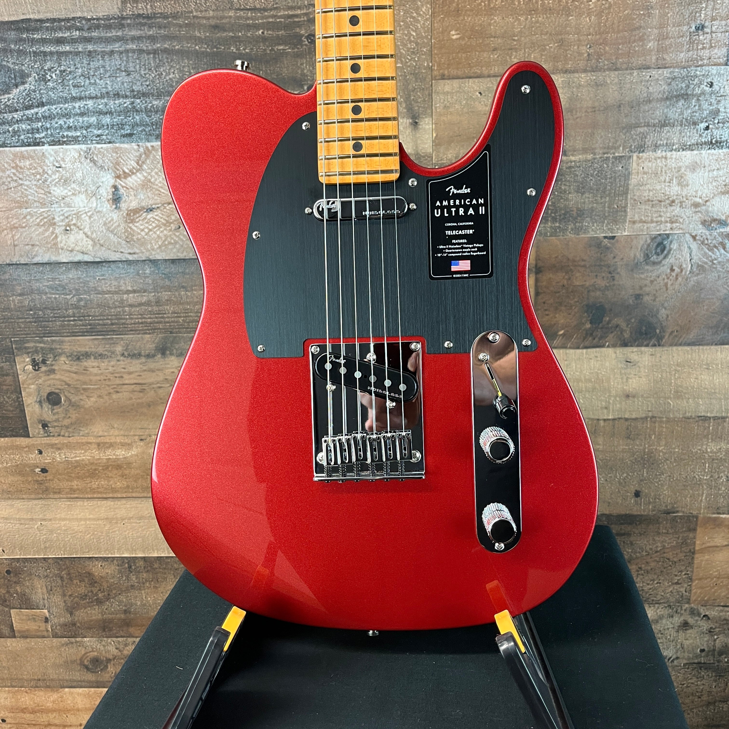 Fender American Ultra II Telecaster Electric Guitar, Maple Fingerboard, Sinister Red, Hard Case, Free Ship, 167