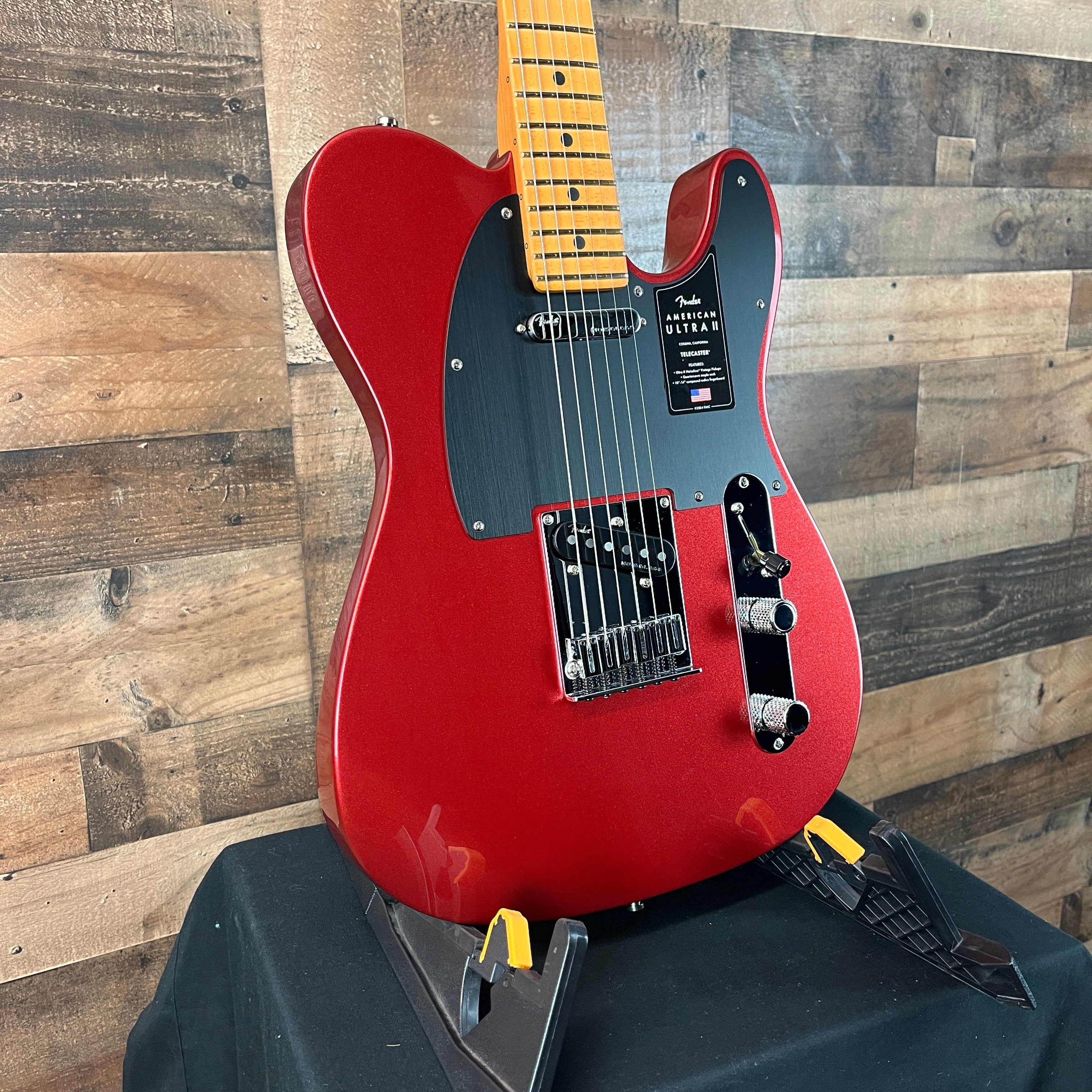 Fender American Ultra II Telecaster Electric Guitar, Maple Fingerboard, Sinister Red, Hard Case, Free Ship, 167