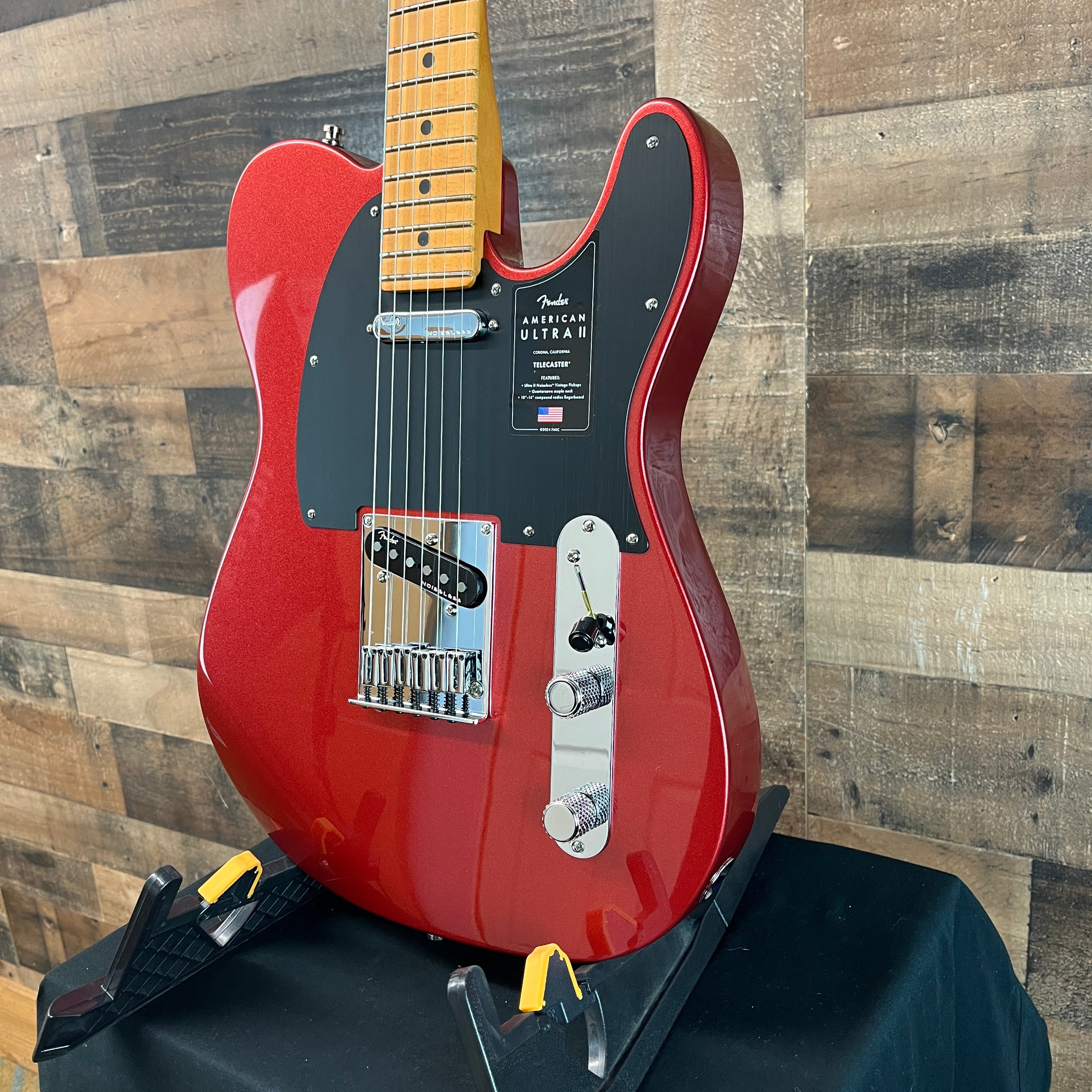 Fender American Ultra II Telecaster Electric Guitar, Maple Fingerboard, Sinister Red, Hard Case, Free Ship, 167