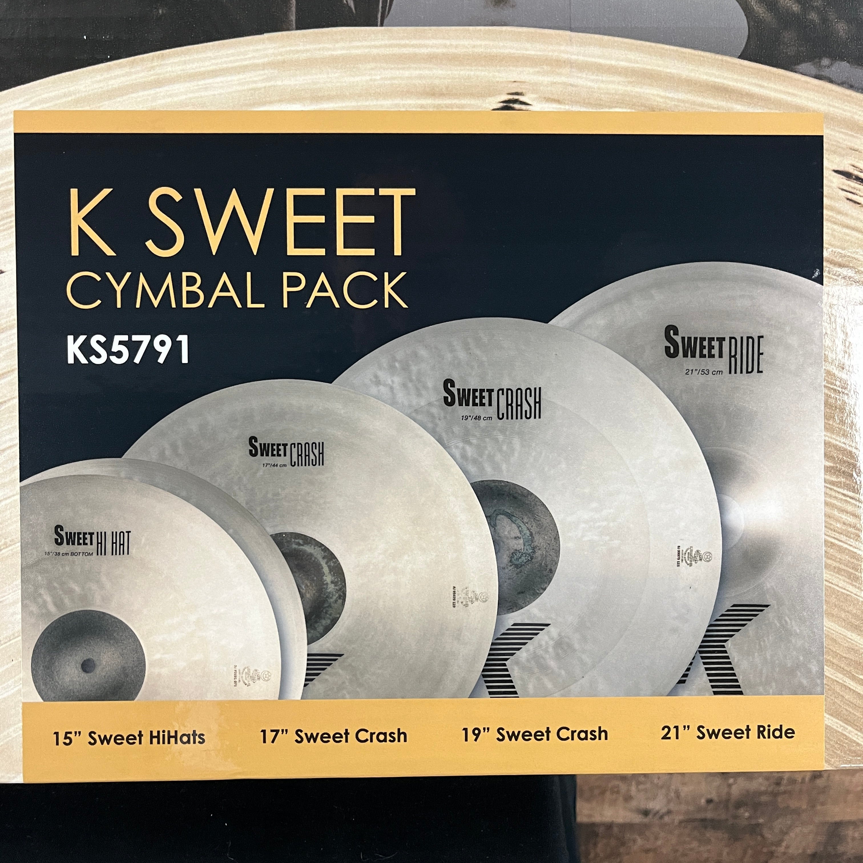 Zildjian K Sweet Cymbal Pack KS5791, 15" Hi-Hats, 17" Crash, 19" Crash, 21" Ride