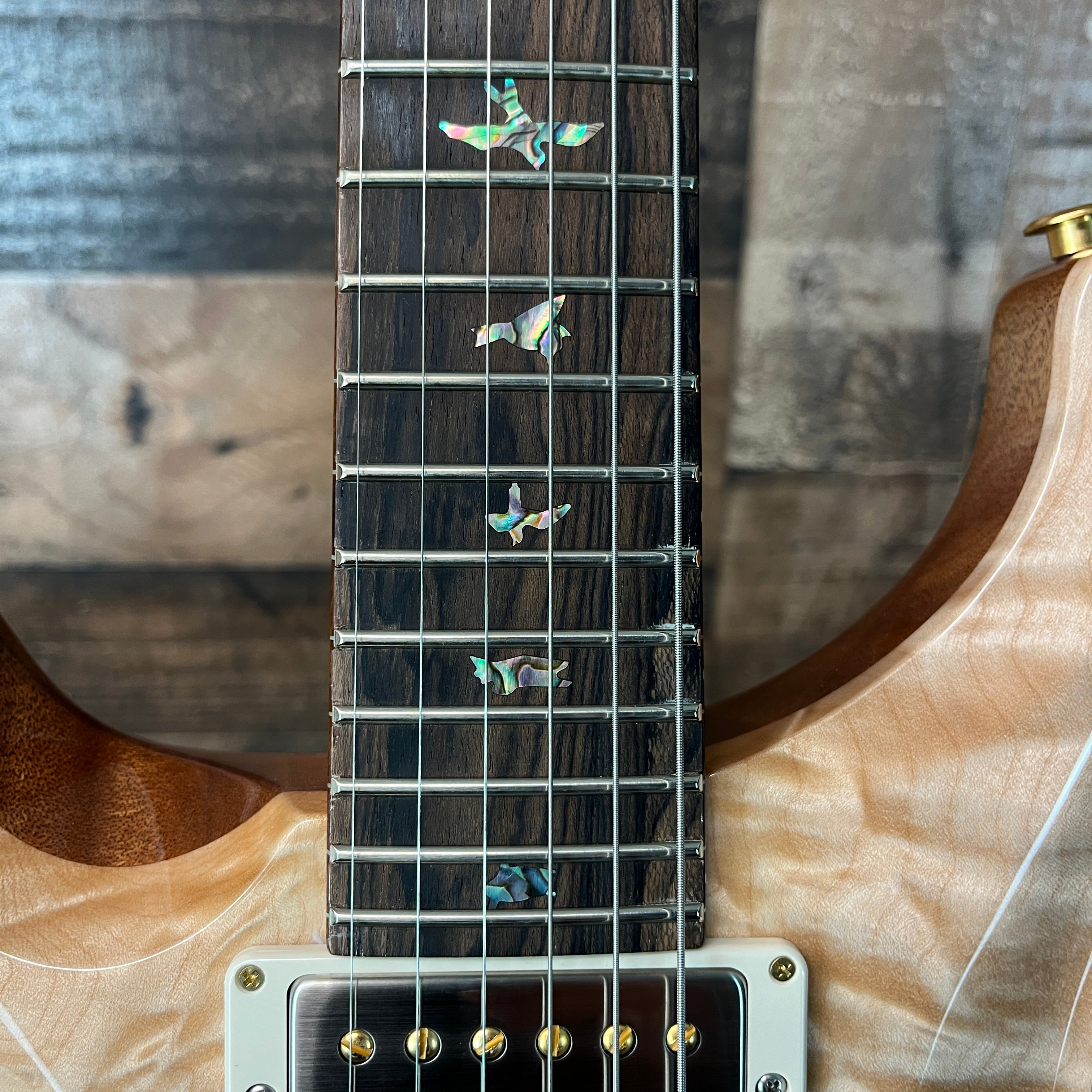 PRS Wood Library Custom 24, Left Handed, Maple Quilt 10-Top, Natural Finish, Ziricote Fingerboard, Paisley PRS Hardcase, 598