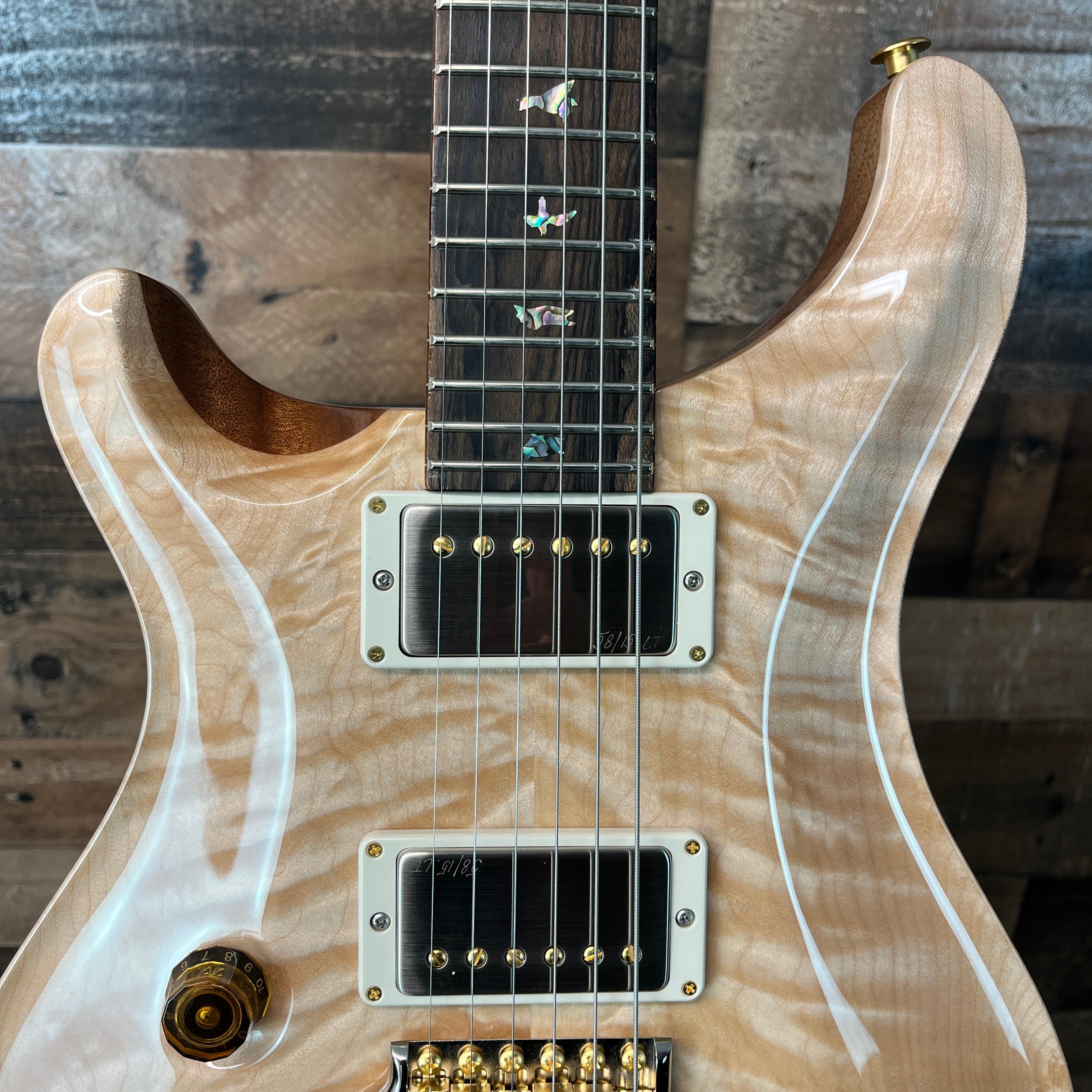 PRS Wood Library Custom 24, Left Handed, Maple Quilt 10-Top, Natural Finish, Ziricote Fingerboard, Paisley PRS Hardcase, 598
