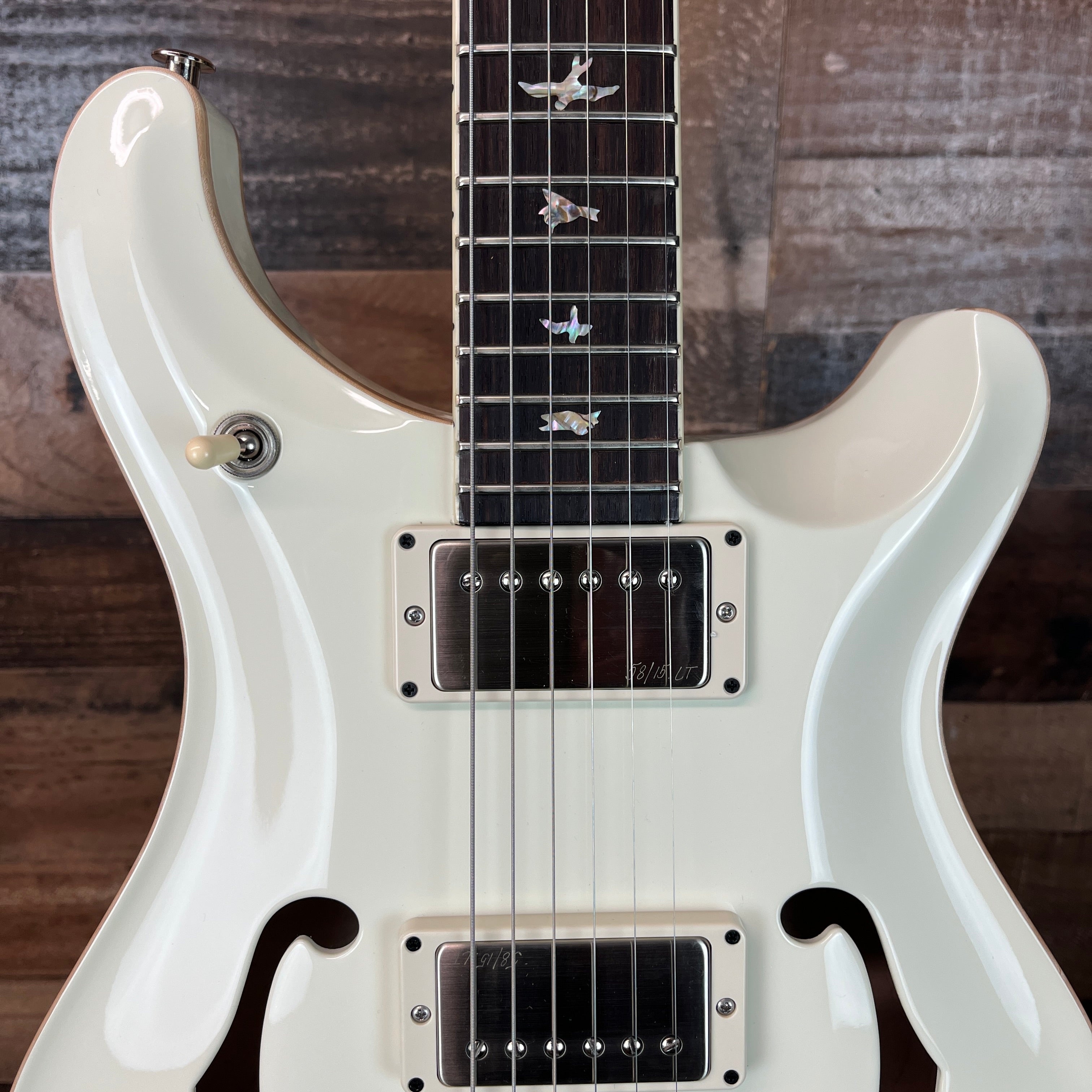 PRS McCarty 594 Hollowbody II Electric Guitar, Pearl White Custom, Hardcase, 204