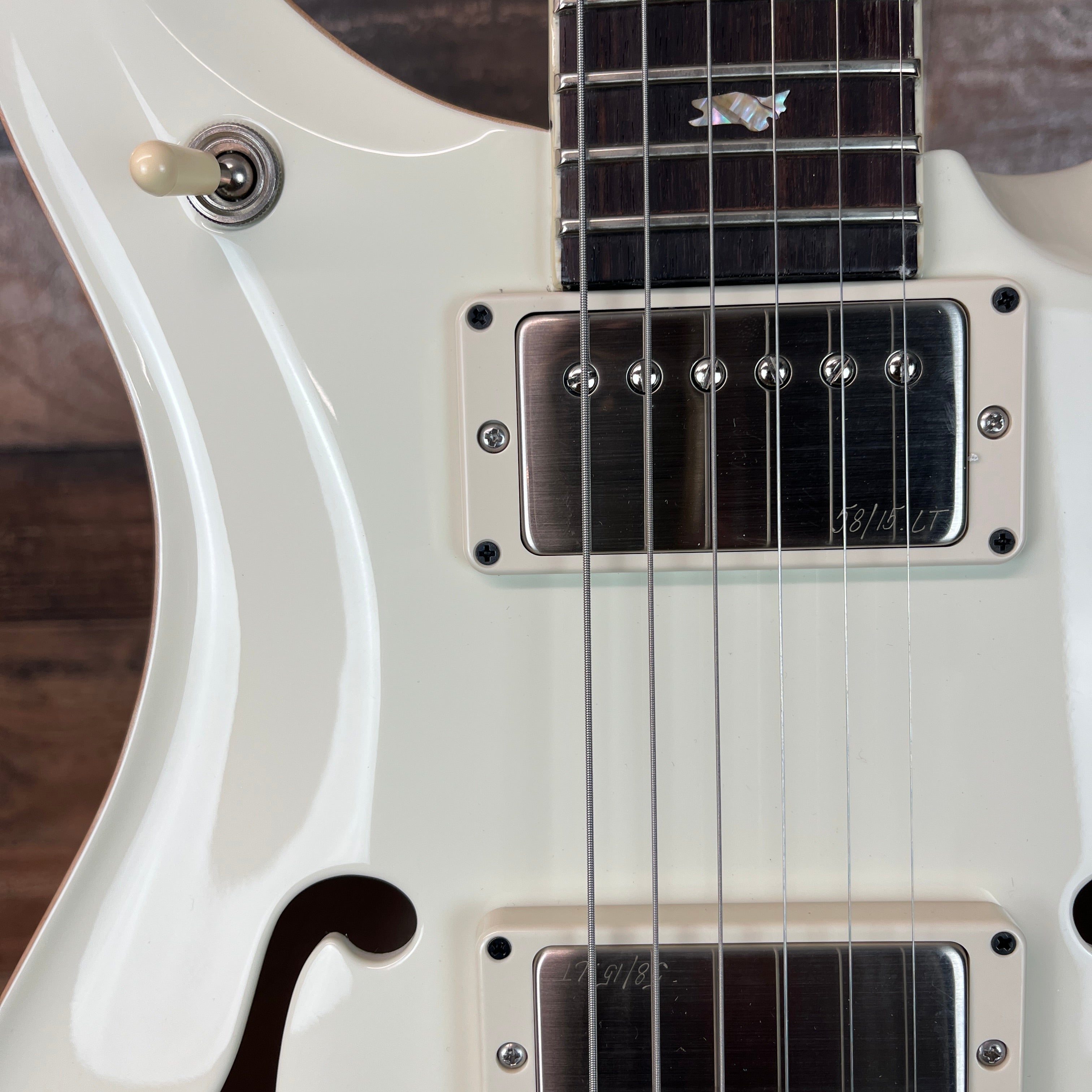 PRS McCarty 594 Hollowbody II Electric Guitar, Pearl White Custom, Hardcase, 204