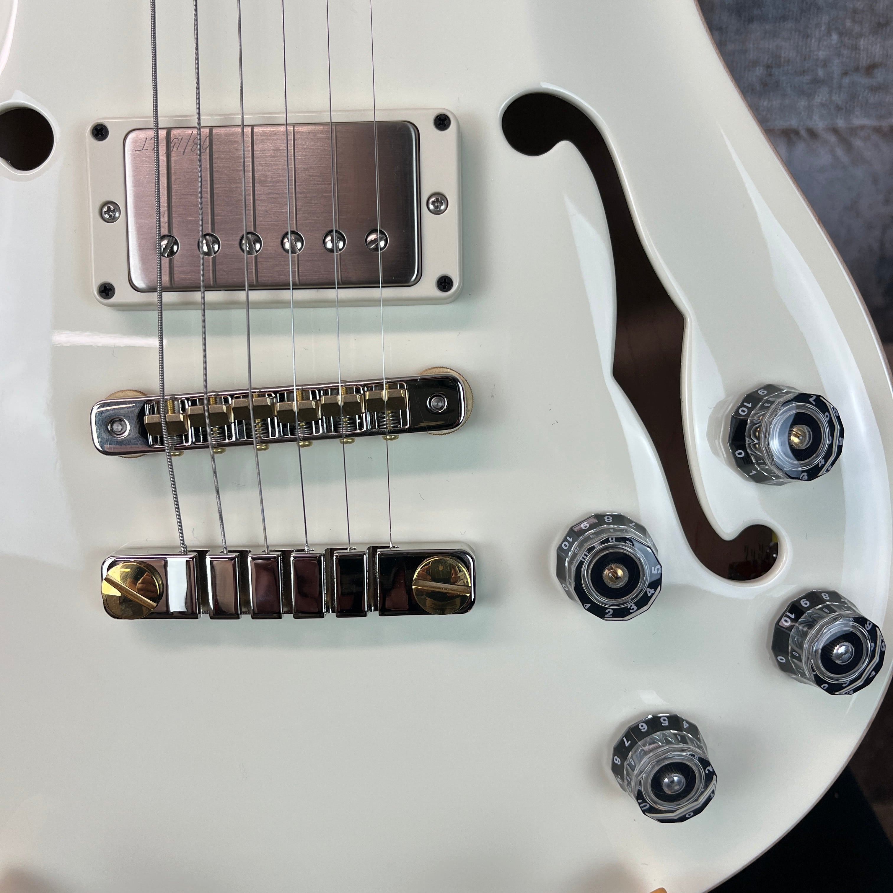 PRS McCarty 594 Hollowbody II Electric Guitar, Pearl White Custom, Hardcase, 204