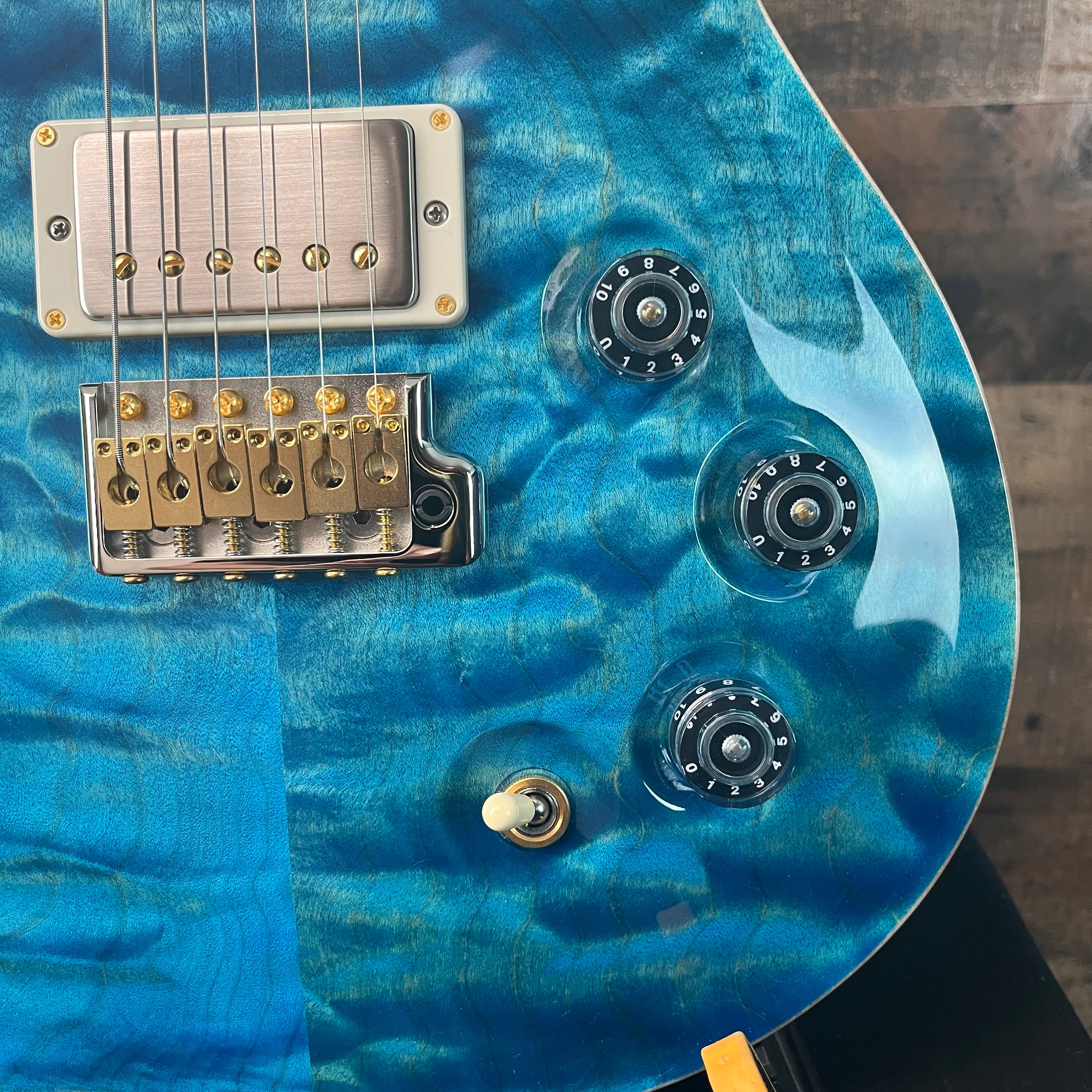 PRS Wood Library DGT, David Grissom Signature, Electric Guitar, Quilt 10 Top, Aquableaux Finish, PRS Paisley Case, 559