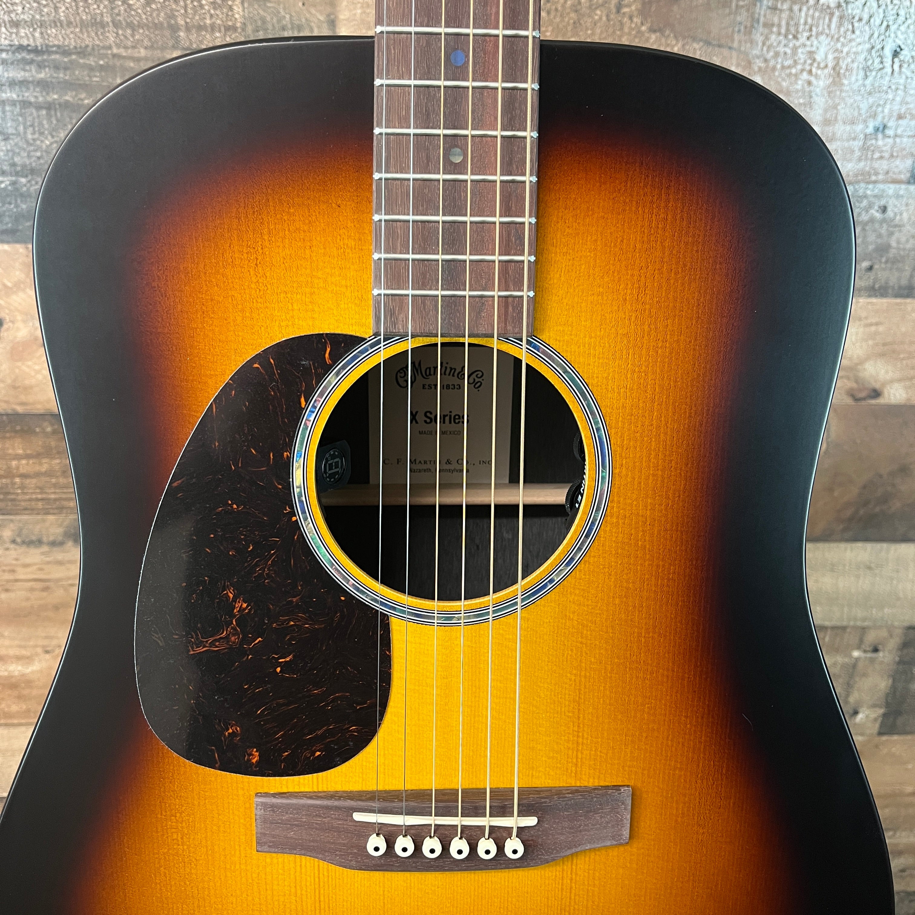 Martin D-X2E LEFT-HANDED Acoustic/Electric Guitar, Ziricote Burst, Gig Bag, 772