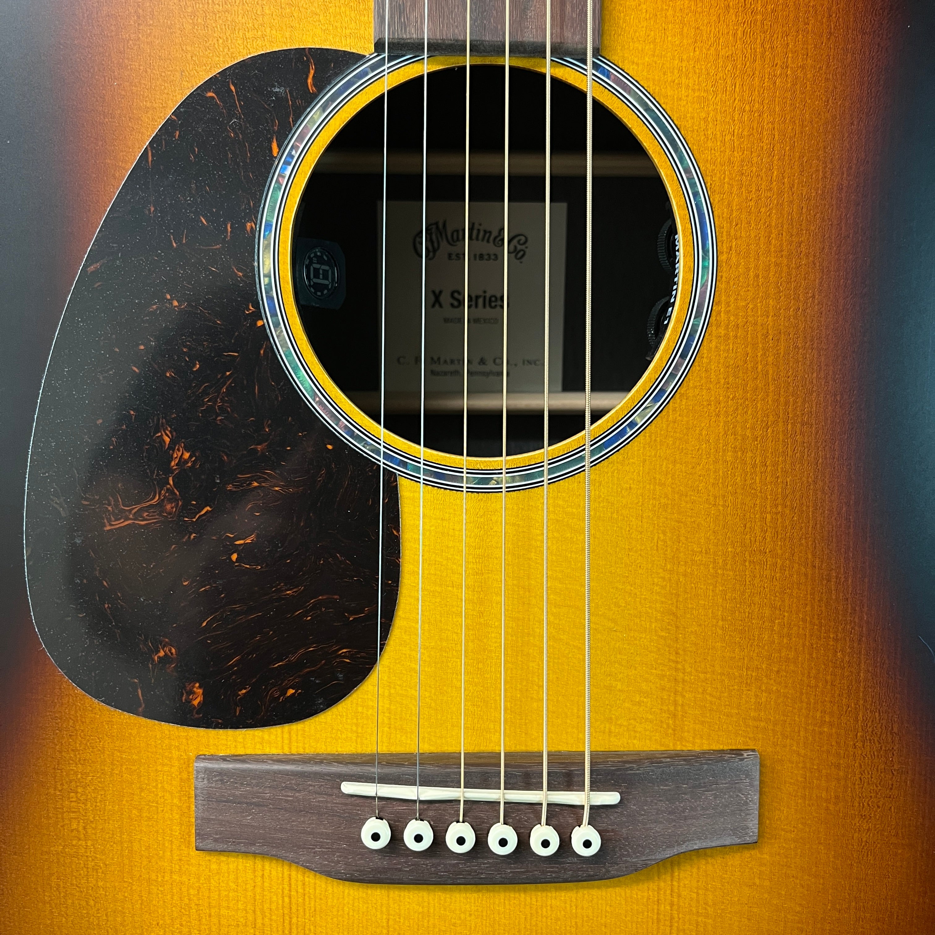 Martin D-X2E LEFT-HANDED Acoustic/Electric Guitar, Ziricote Burst, Gig Bag, 772