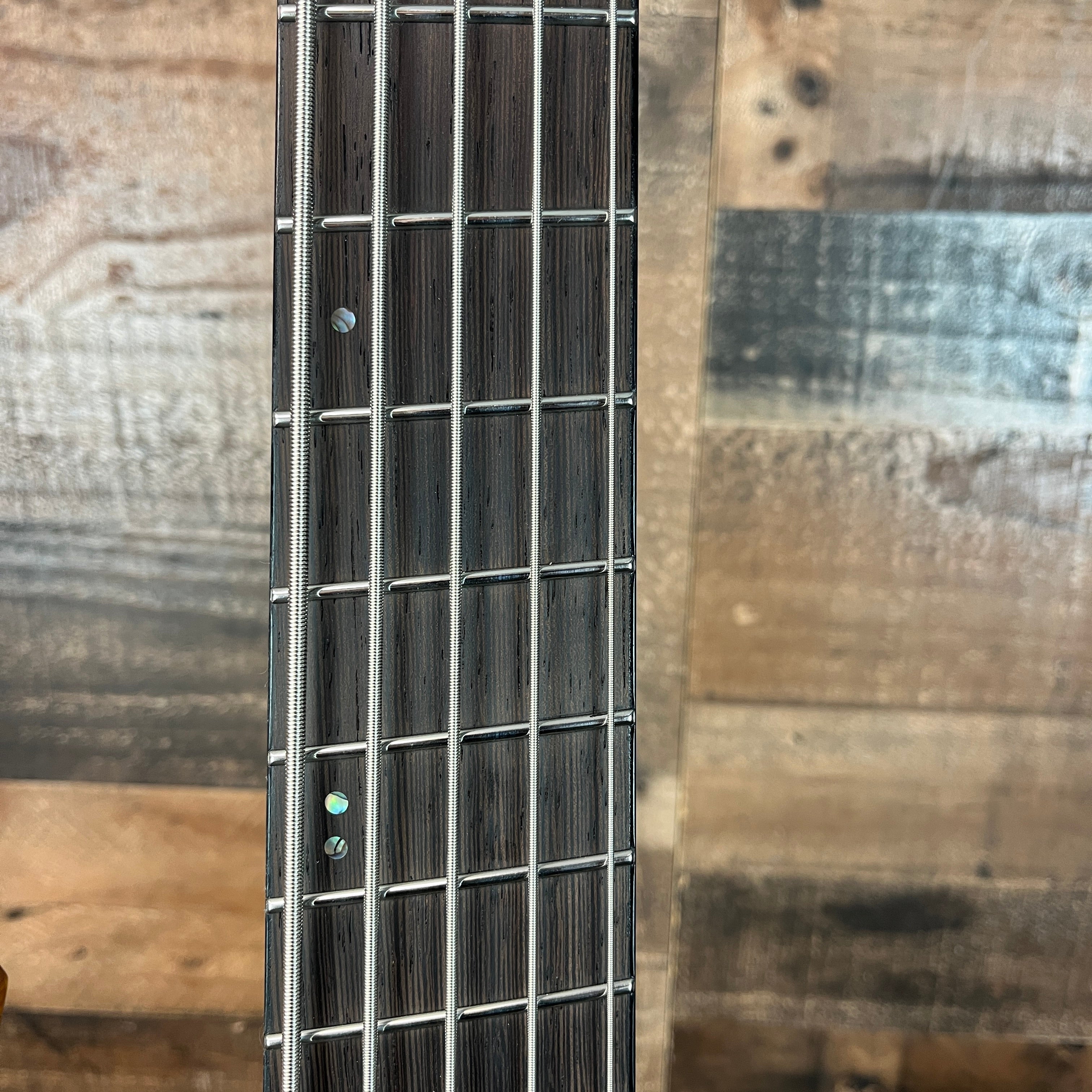 EHB1135MS Bass Workshop 5-string Multi-scale Headless Bass Guitar - Silver Wave Black Low Gloss, Gig Bag, 194