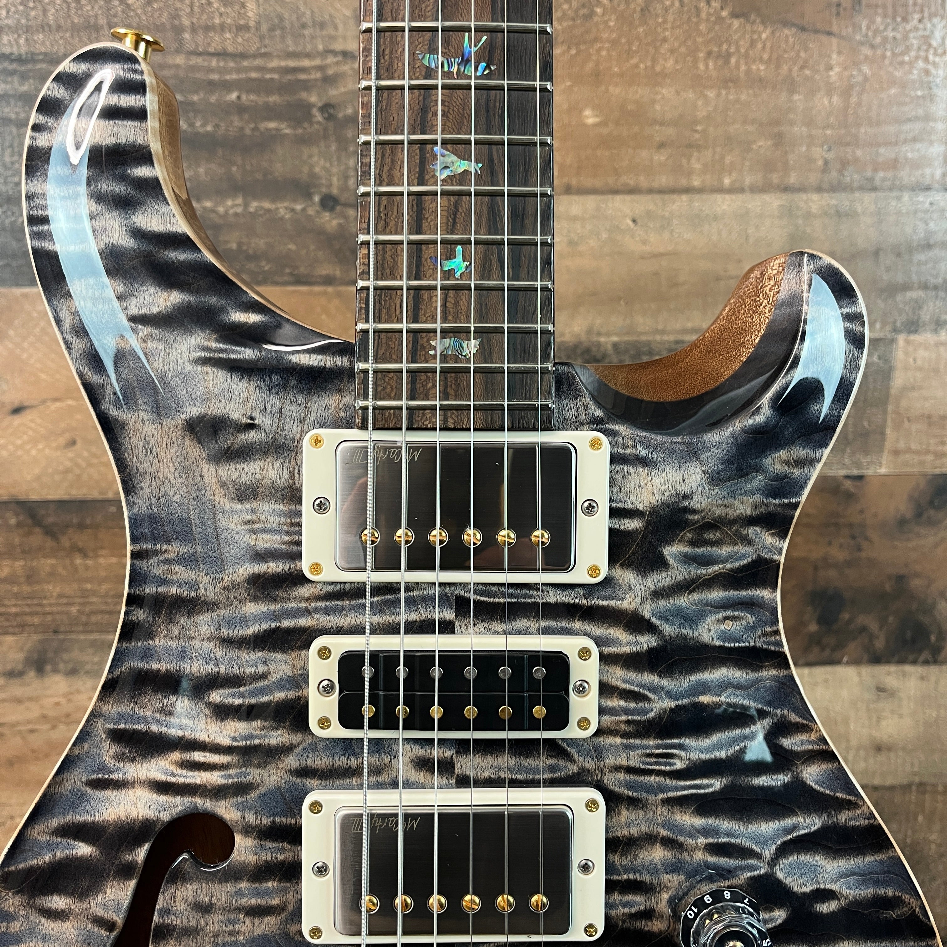 2025 Wood Library, Special 22 Semi Hollow, 10-Top, Custom Charcoal Quilt, Paisley Case, 552