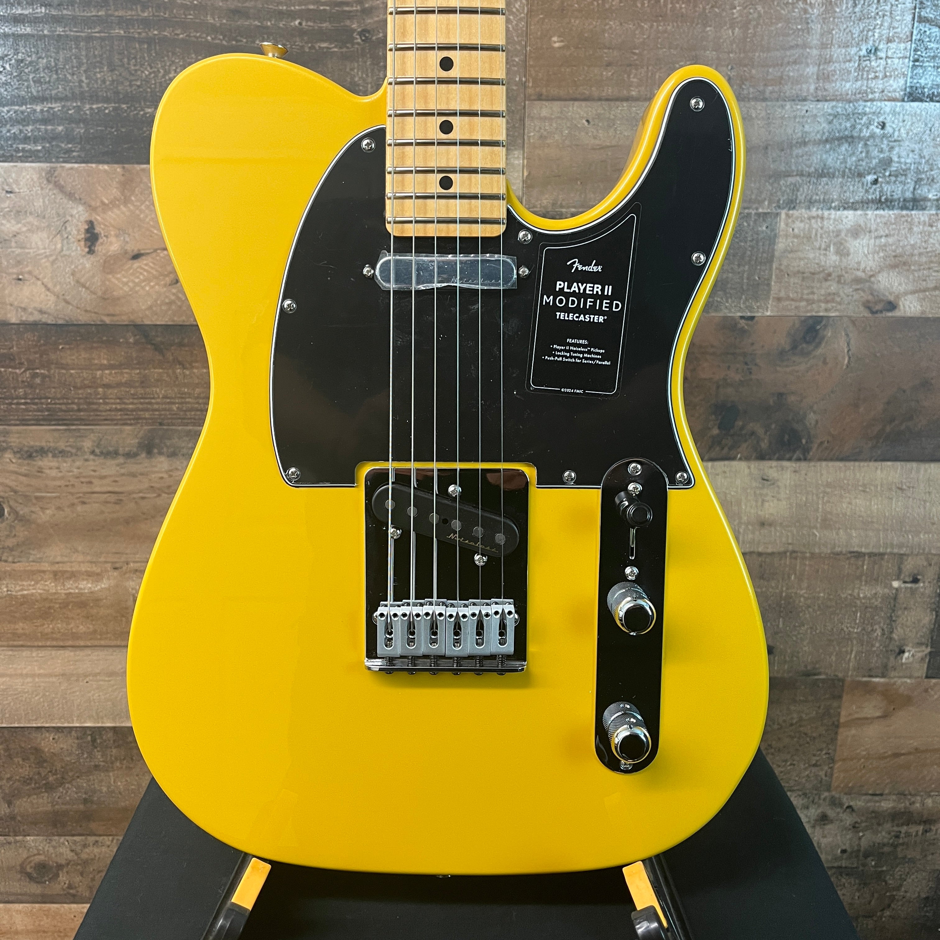 Player II Modified Telecaster Electric Guitar, Sunshine Yellow, Gig Bag, 016