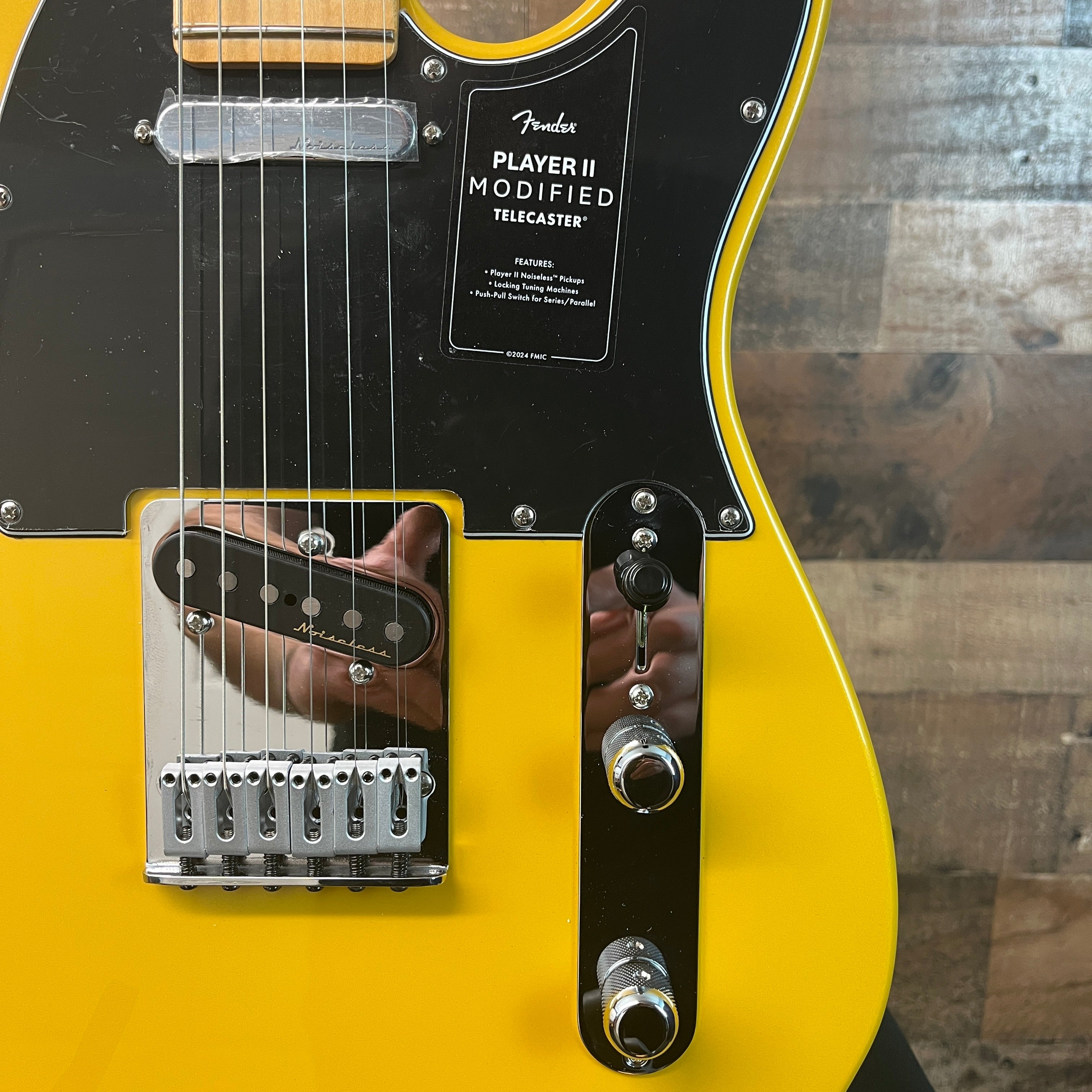 Player II Modified Telecaster Electric Guitar, Sunshine Yellow, Gig Bag, 016