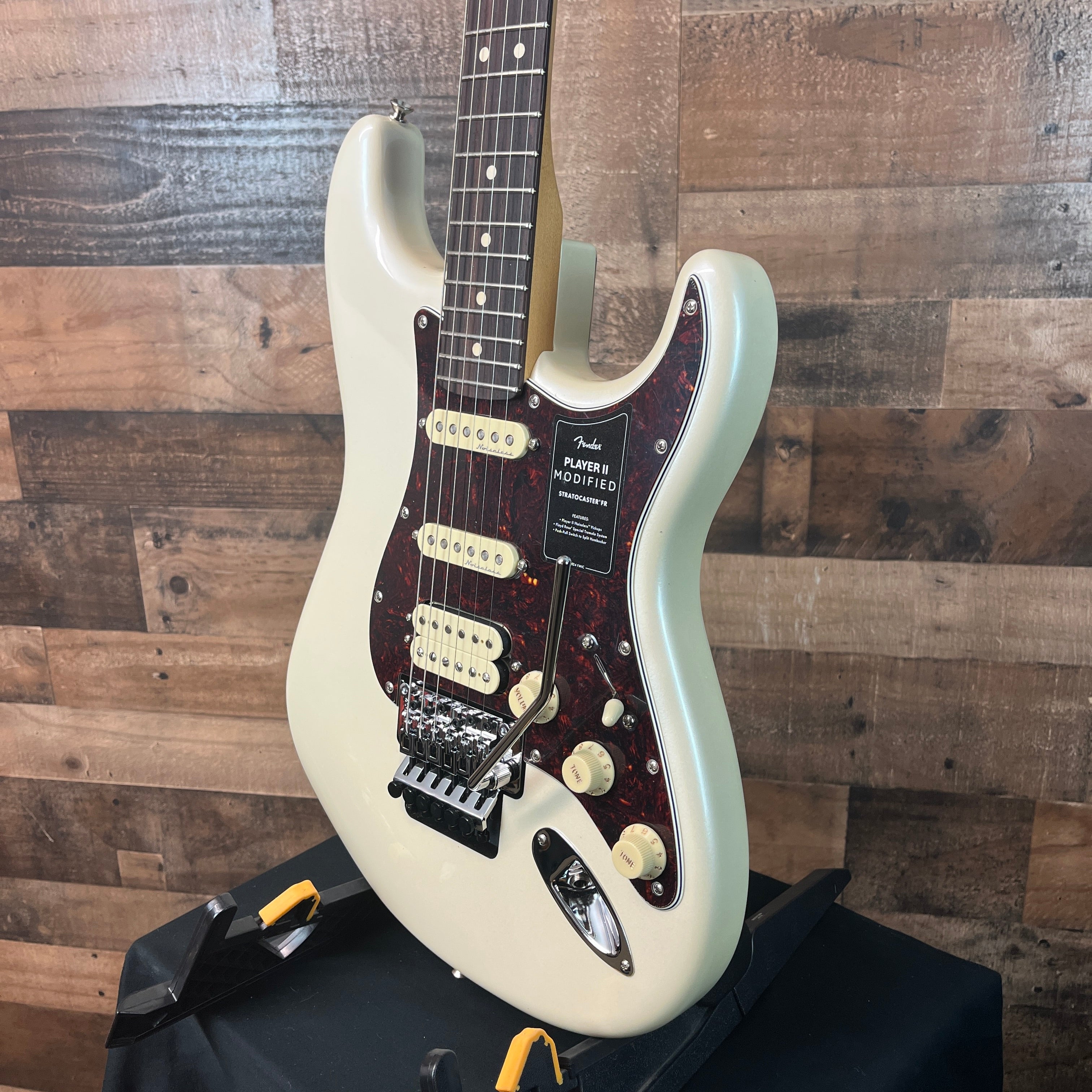 Player II Modified Stratocaster HSS Floyd Rose Electric Guitar, Olympic Pearl, Gig Bag, 579