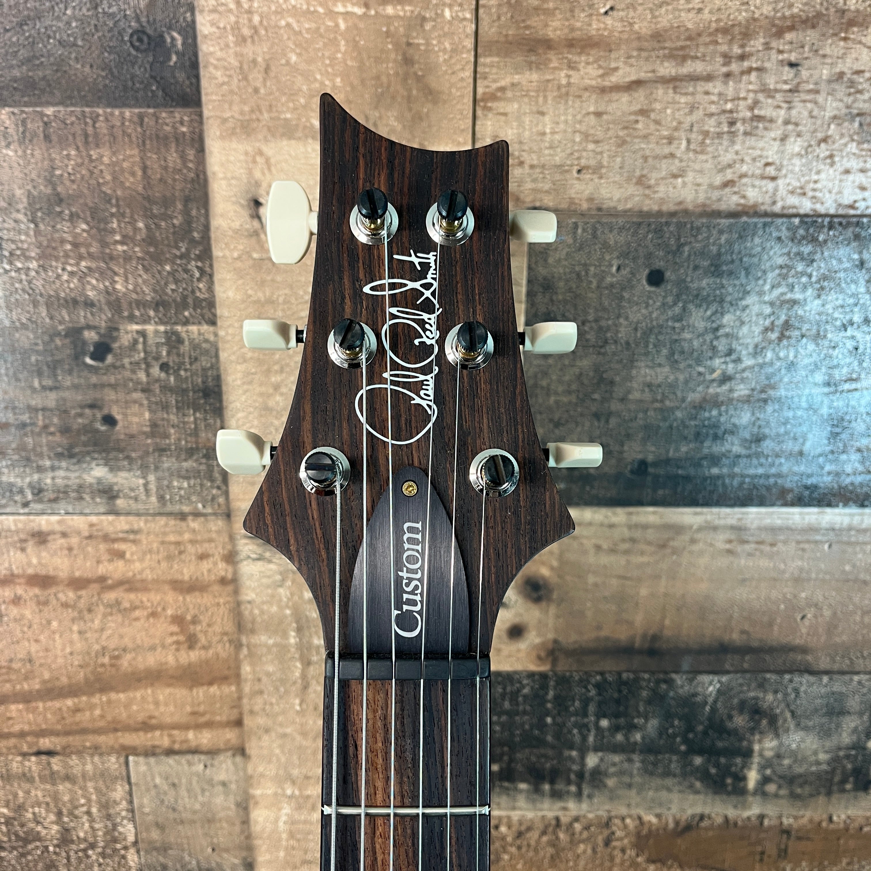 Custom 24-08 Electric Guitar, 10-top, BLEM, Custom Color, Aquableux, Smoke Wrap Burst, Natural Back, Hardcase, 203