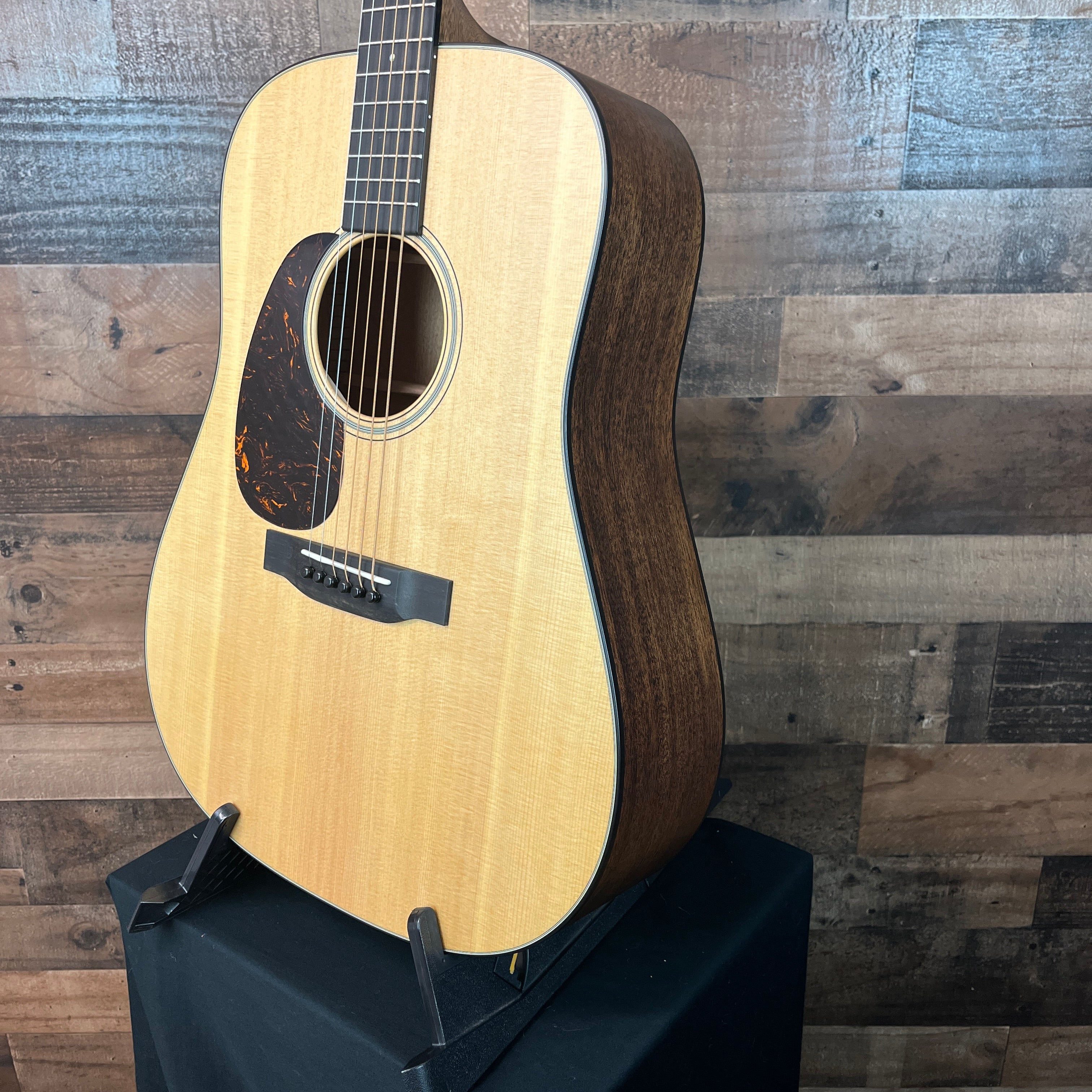 Martin D-18 Satin Standard Series Left Handed Acoustic Guitar - Satin Natural with Aging Toner, 366