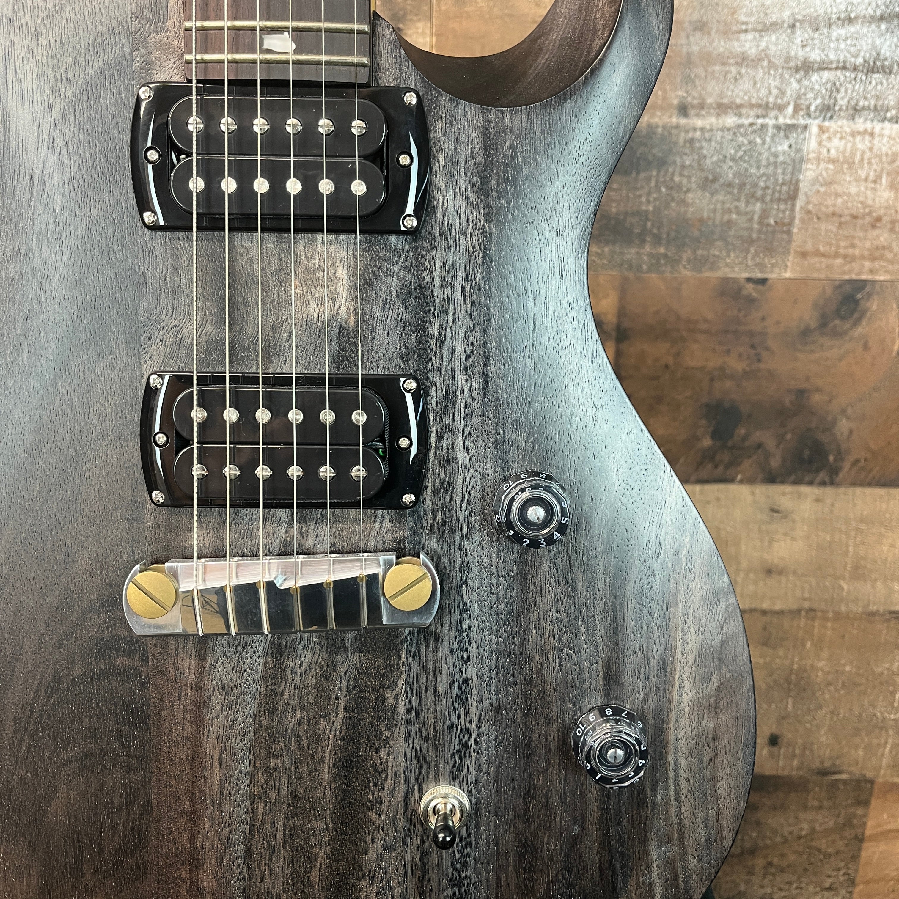 PRS SE CE24 Standard Satin Stoptail Electric Guitar, Charcoal Satin, Gig Bag, 039