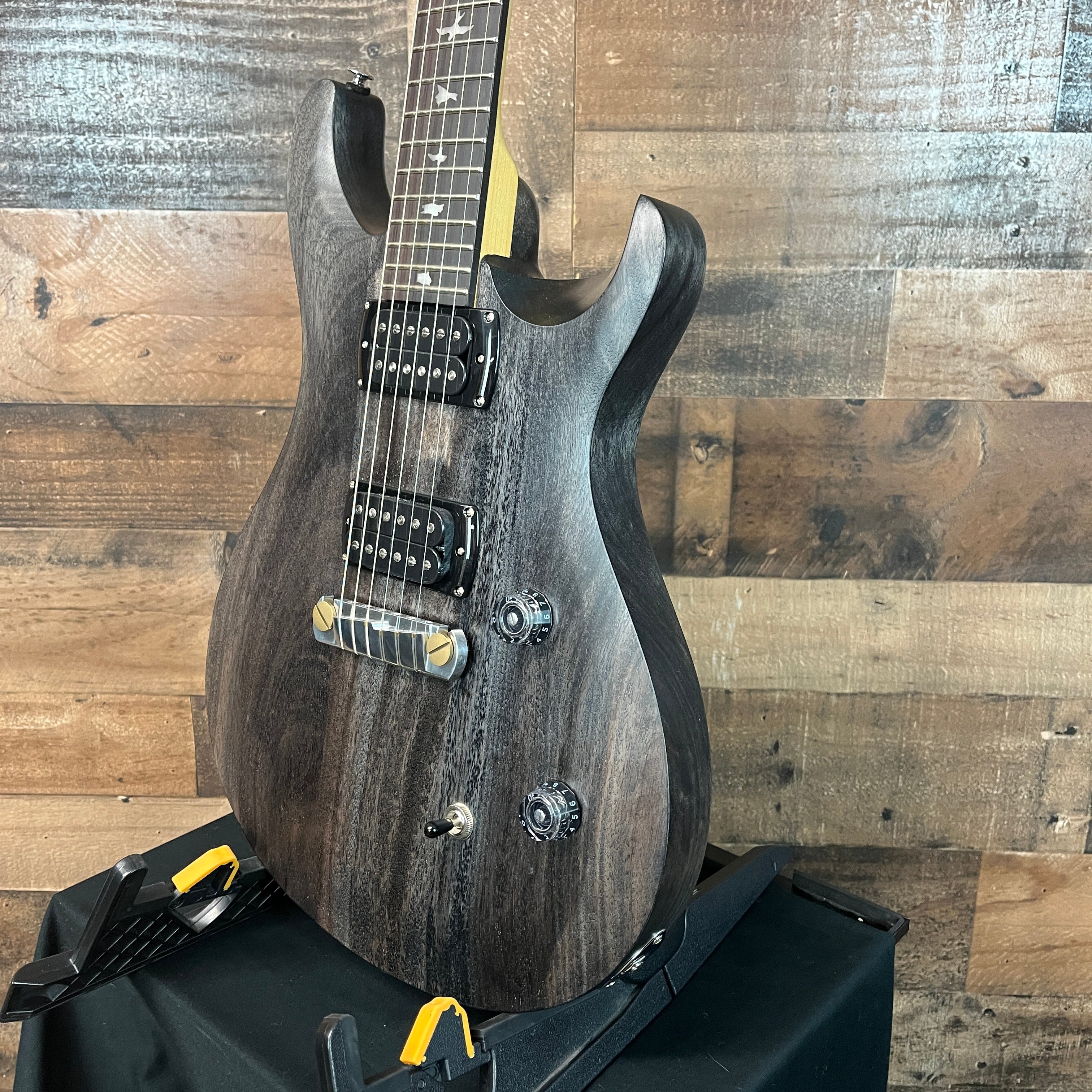 PRS SE CE24 Standard Satin Stoptail Electric Guitar, Charcoal Satin, Gig Bag, 039