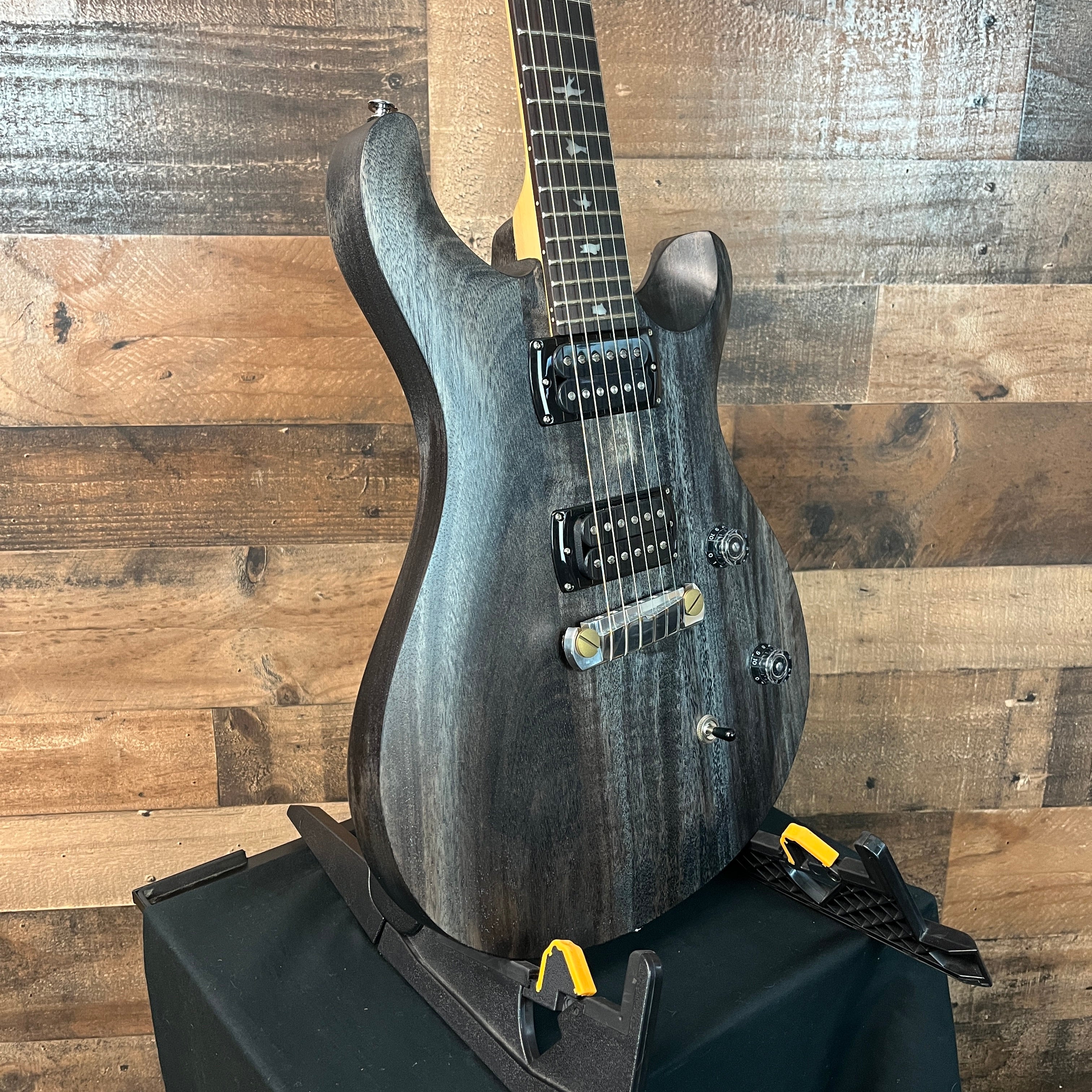 PRS SE CE24 Standard Satin Stoptail Electric Guitar, Charcoal Satin, Gig Bag, 039