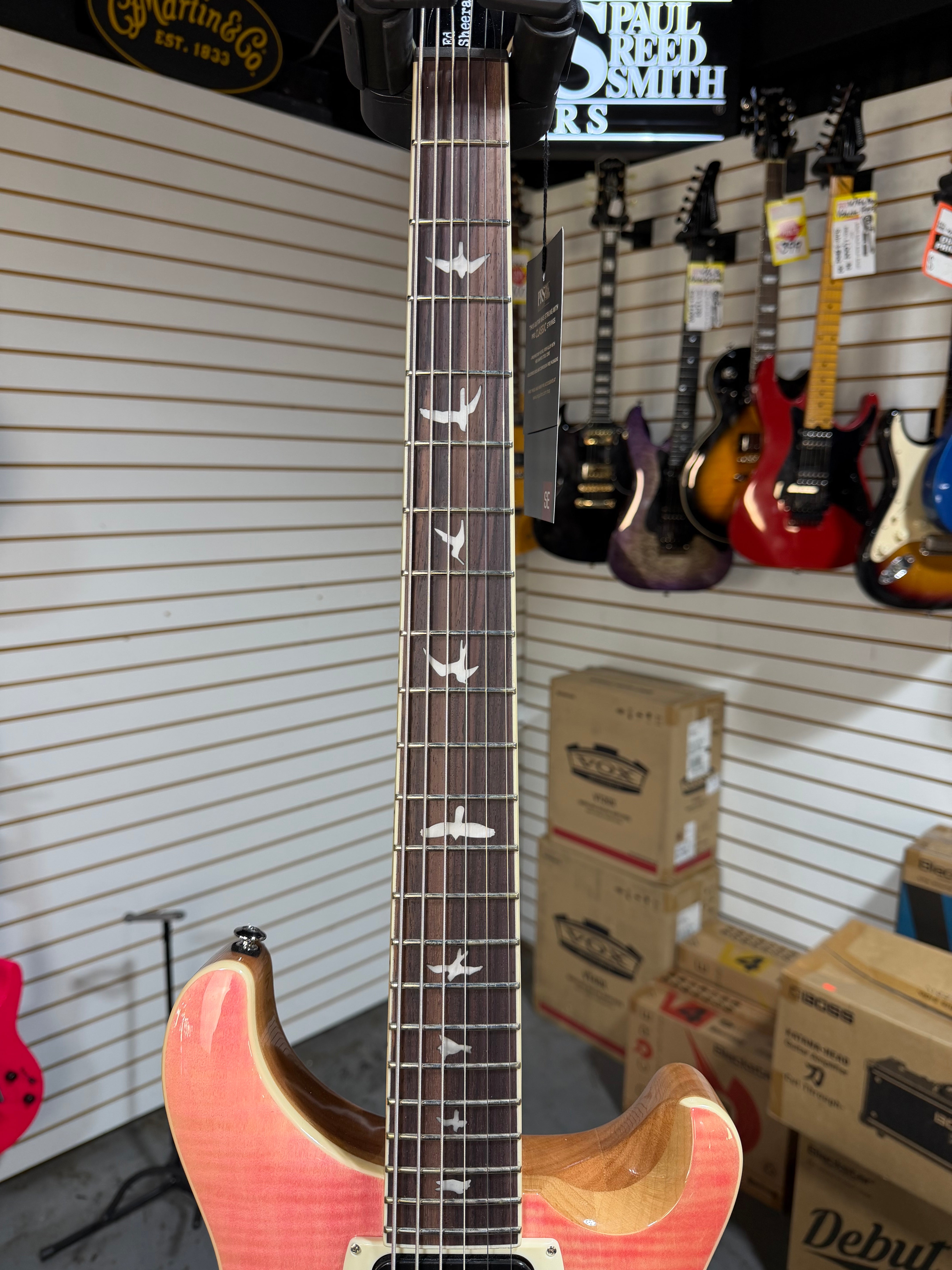 PRS SE Ed Sheeran Signature Hollowbody I Piezo Baritone Pink Ombre
