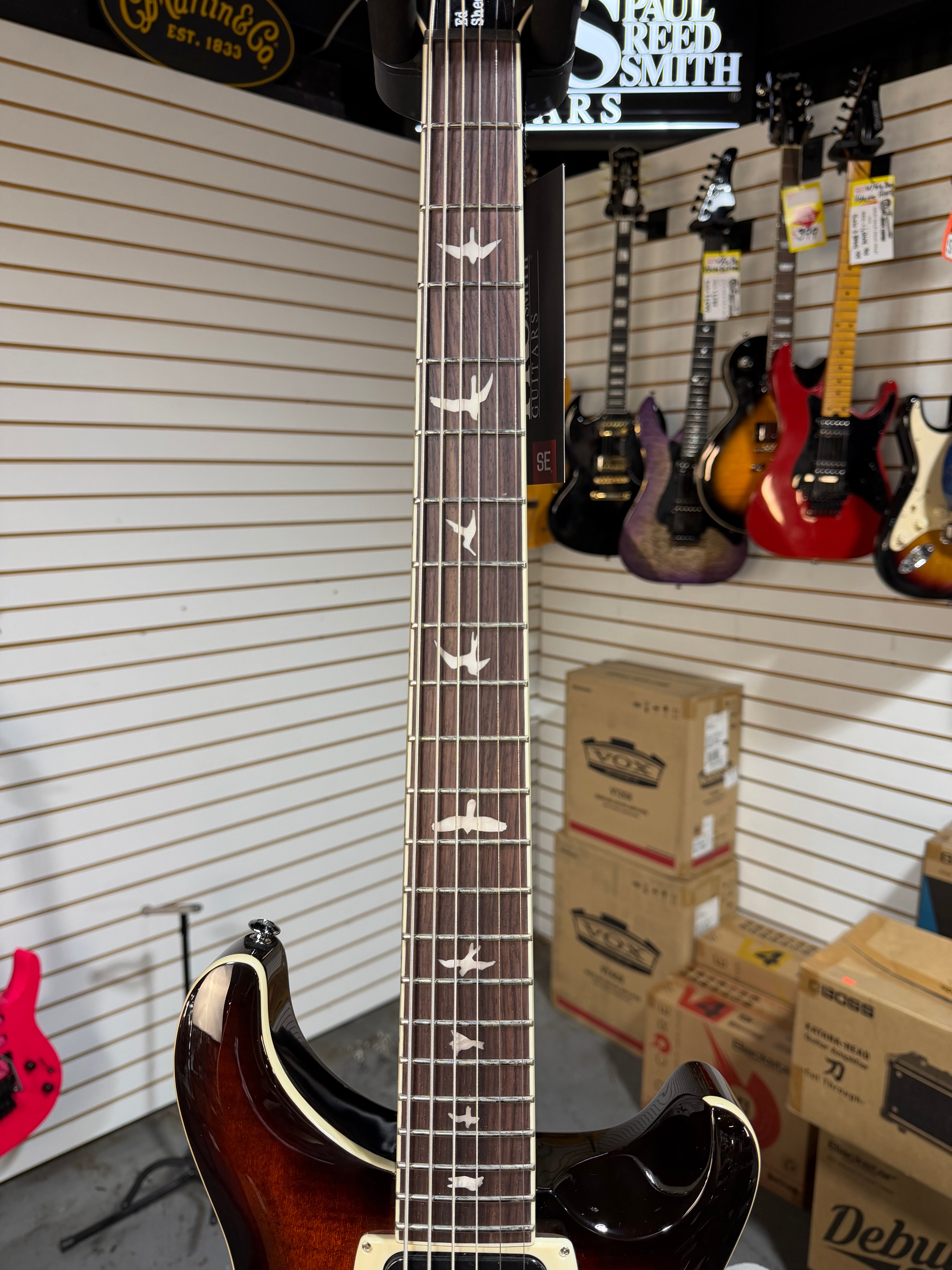 PRS SE Ed Sheeran Signature Hollowbody I Piezo Baritone Orange Tiger Smokeburst