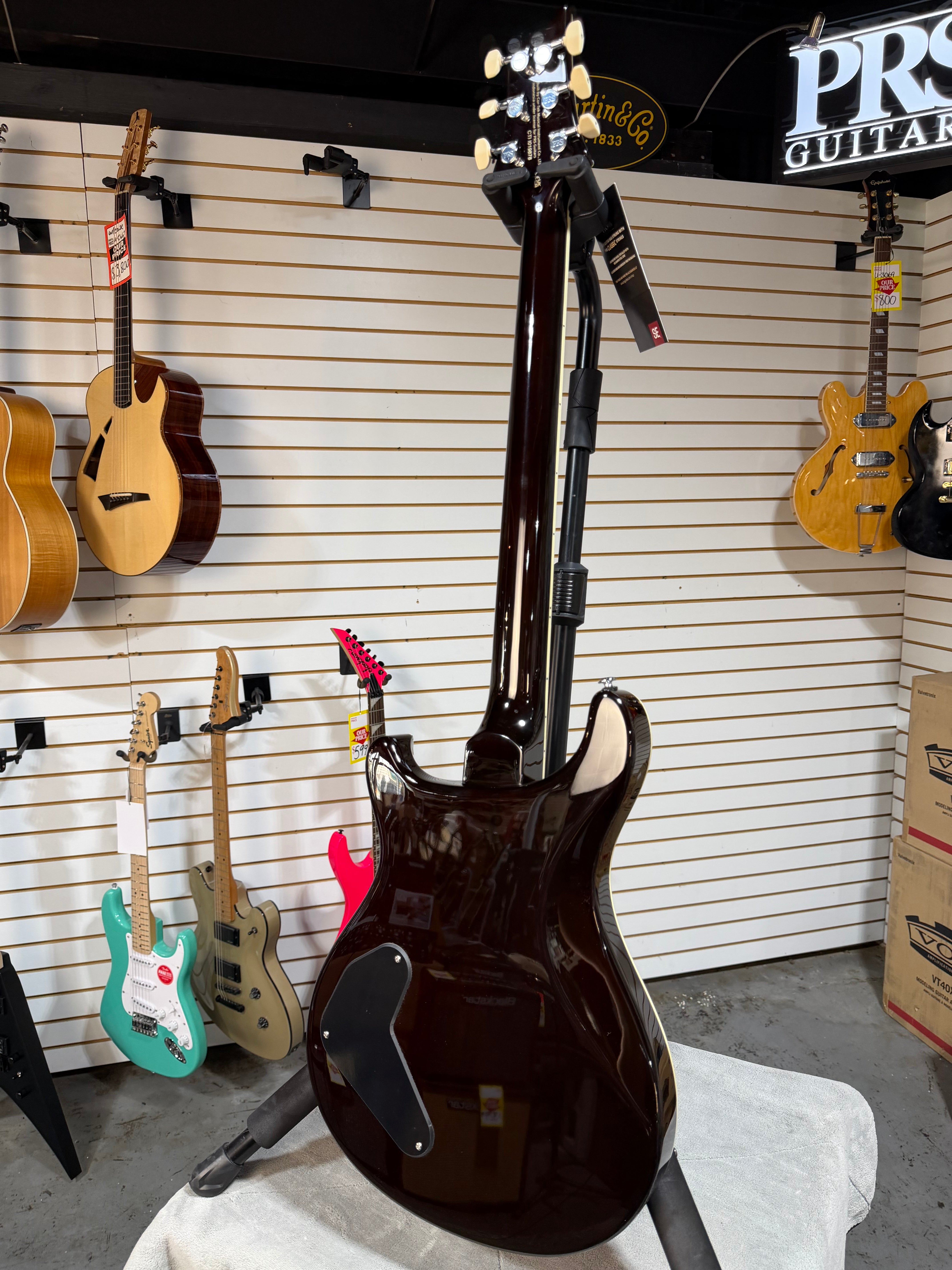 PRS SE Ed Sheeran Signature Hollowbody I Piezo Baritone Orange Tiger Smokeburst