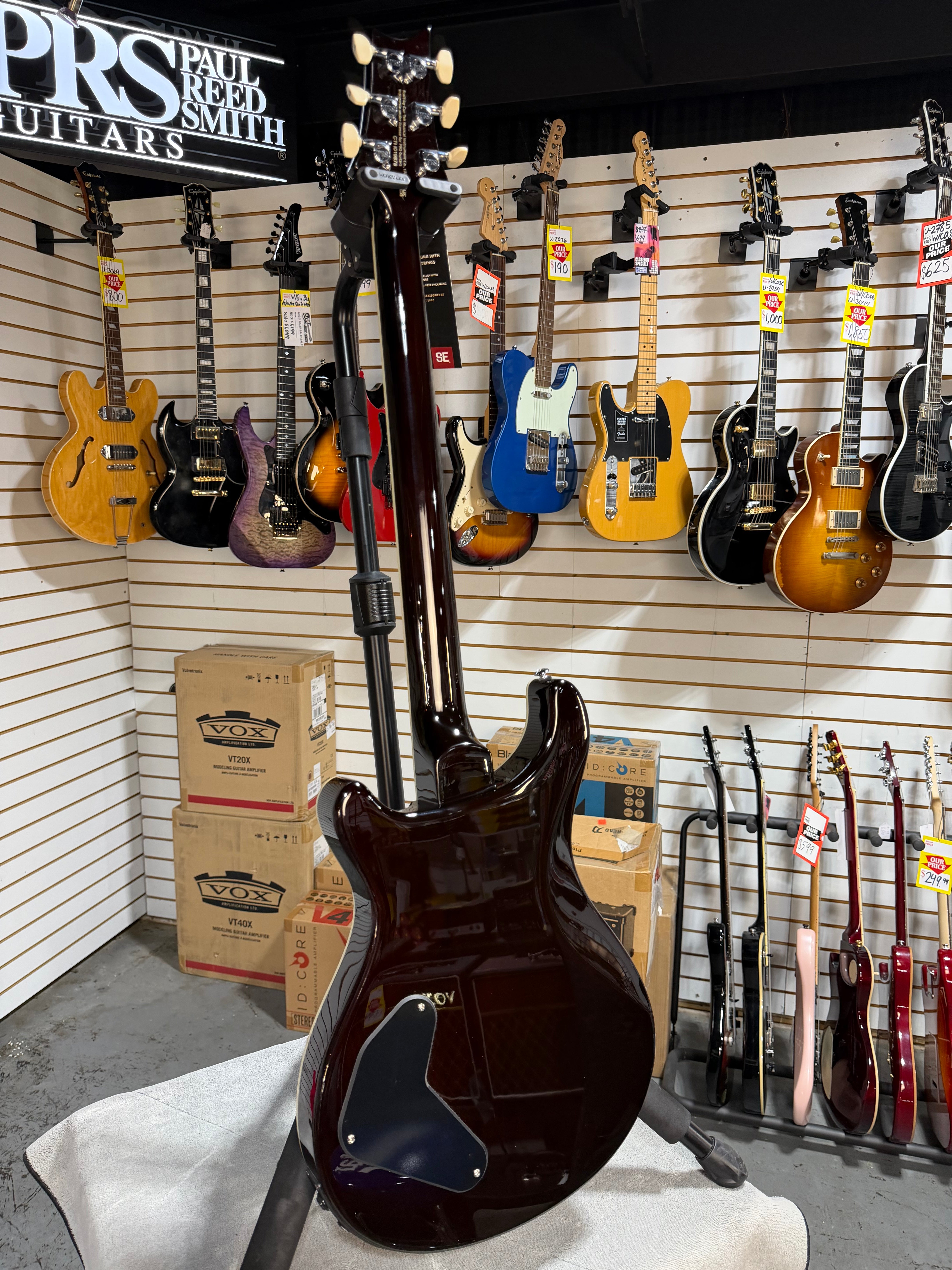 PRS SE Ed Sheeran Signature Hollowbody I Piezo Baritone Orange Tiger Smokeburst