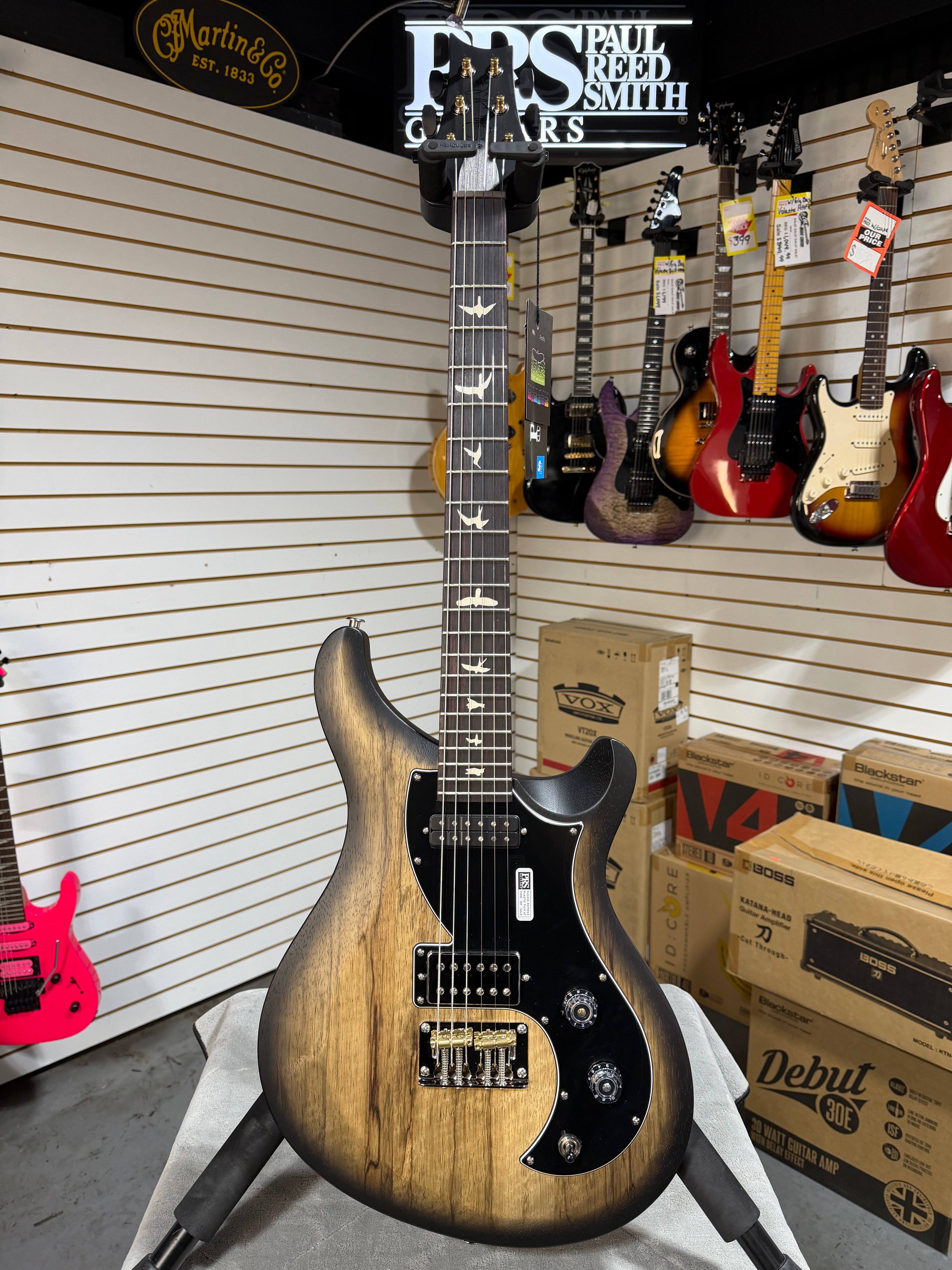 PRS S2 Vela Black Limba Natural Smokeburst