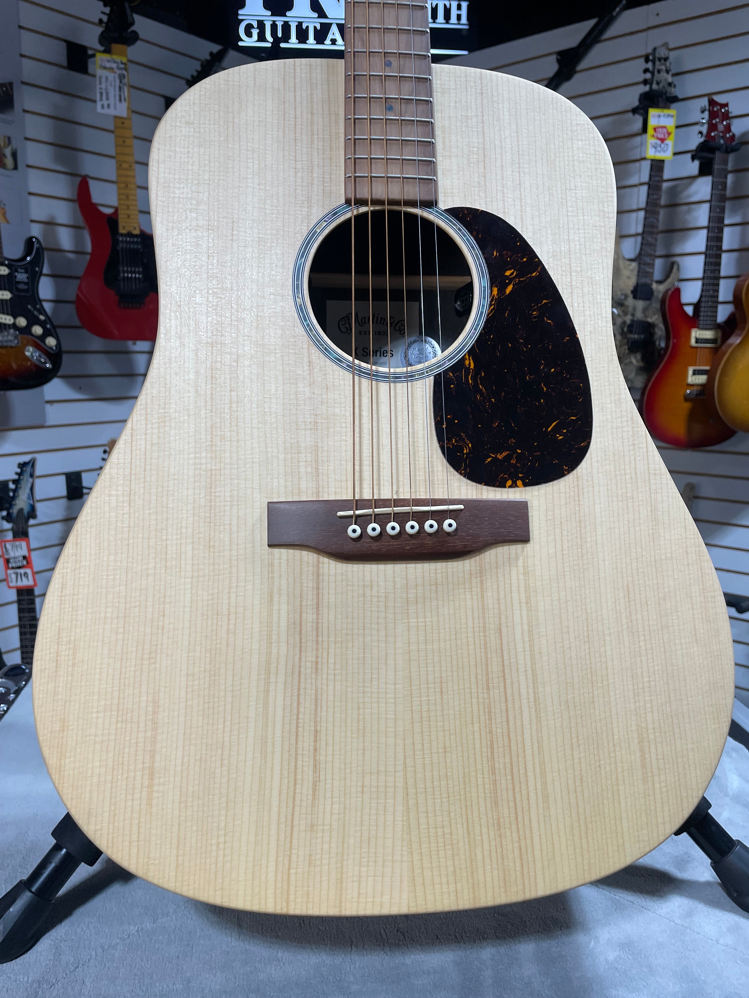 Martin D-X2E Dreadnought Acoustic-Electric Guitar - Brazilian Rosewood Pattern w/Gig Bag & PLEK*D #102