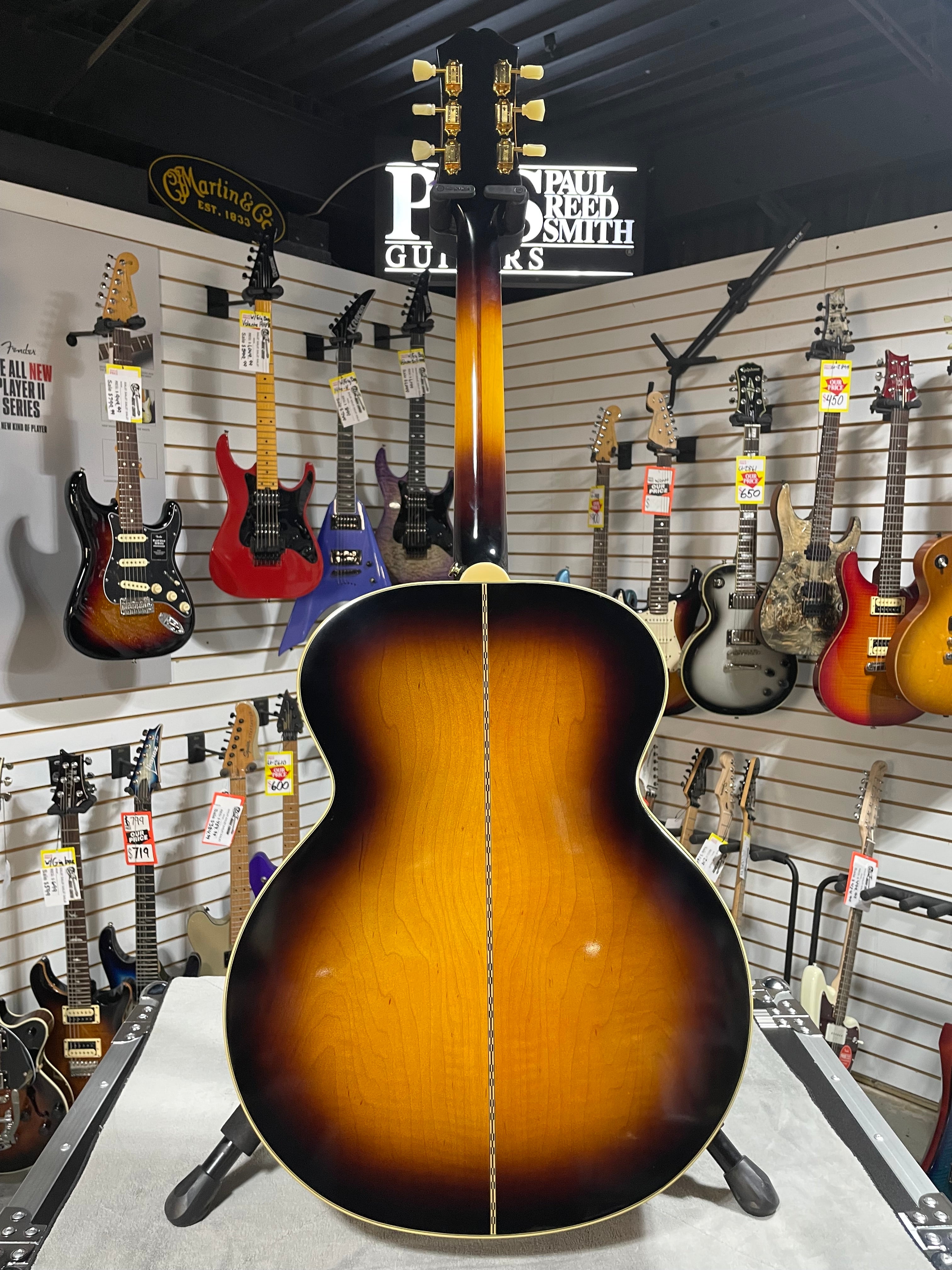 Epiphone J-200 Acoustic Guitar - Aged Vintage Sunburst Gloss w/OHSC & PLEK*D #570