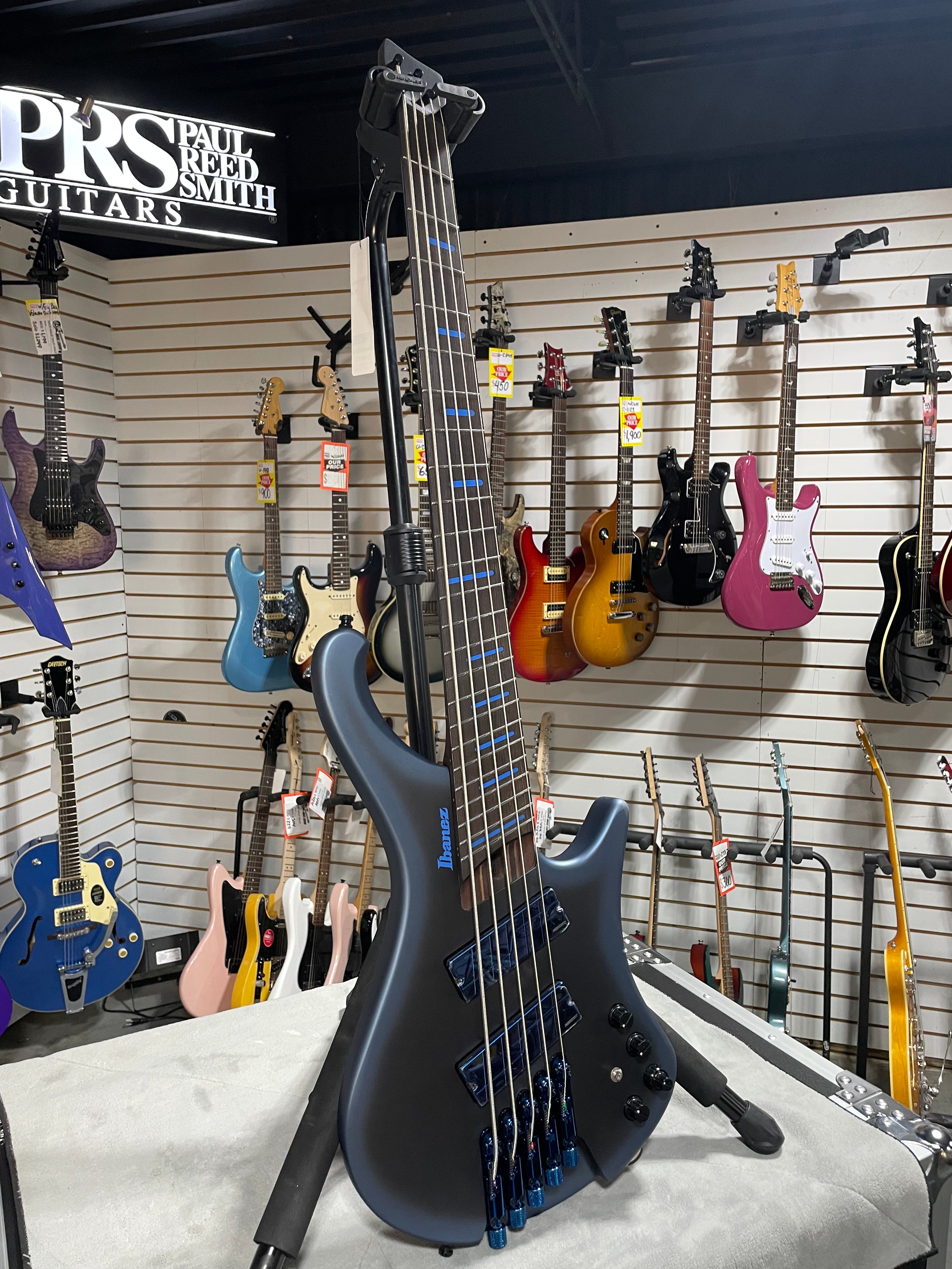 Bass Workshop EHB5MSBSP 5-string Multi-scale Bass Guitar - Midnight Arctic Ocean Matte #997
