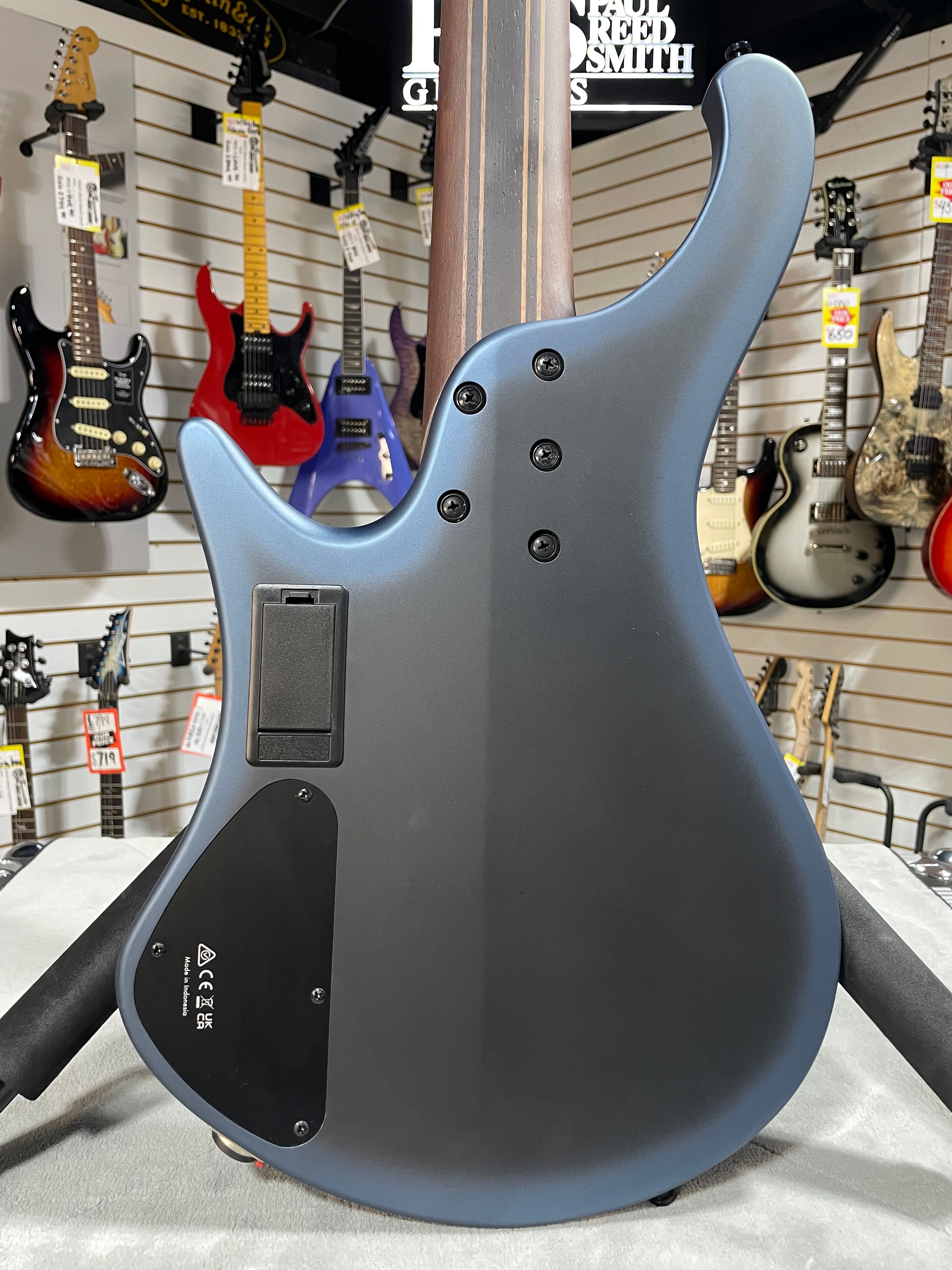 Bass Workshop EHB5MSBSP 5-string Multi-scale Bass Guitar - Midnight Arctic Ocean Matte #997