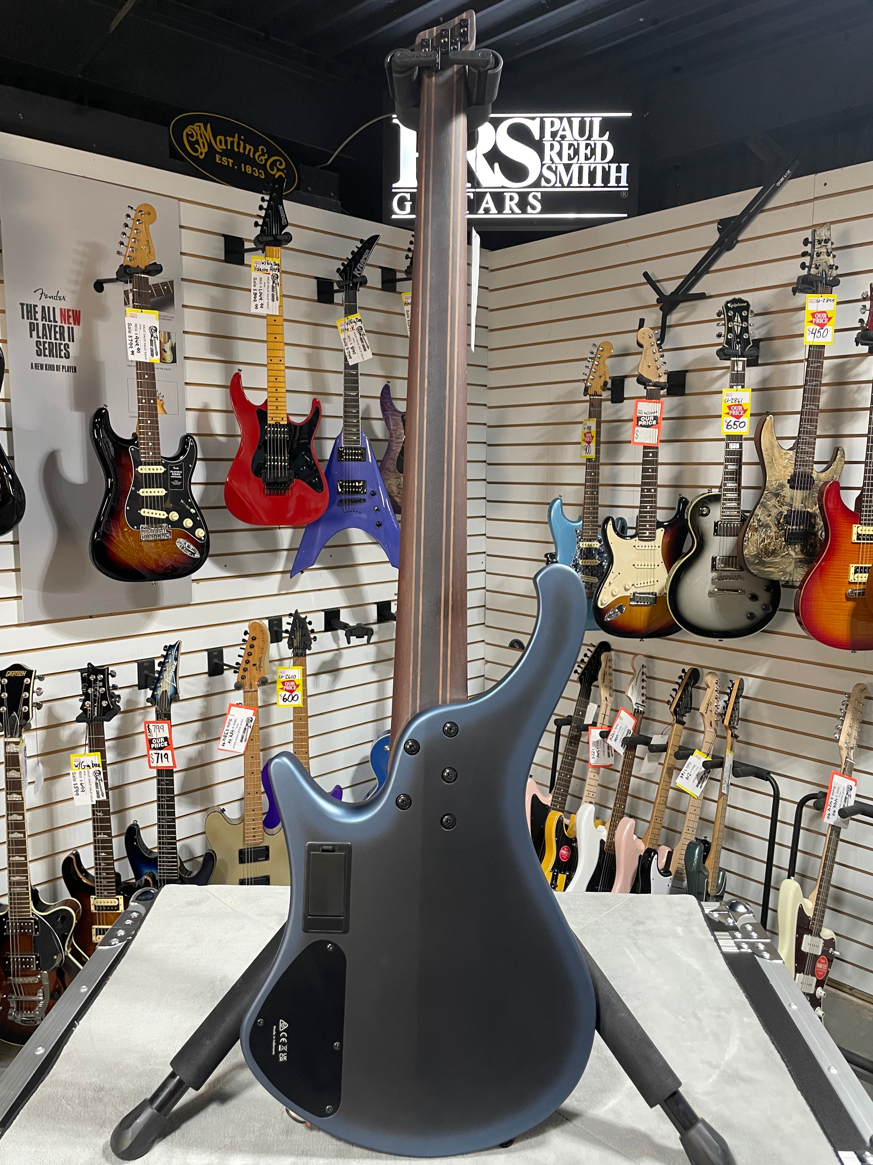 Bass Workshop EHB5MSBSP 5-string Multi-scale Bass Guitar - Midnight Arctic Ocean Matte #997