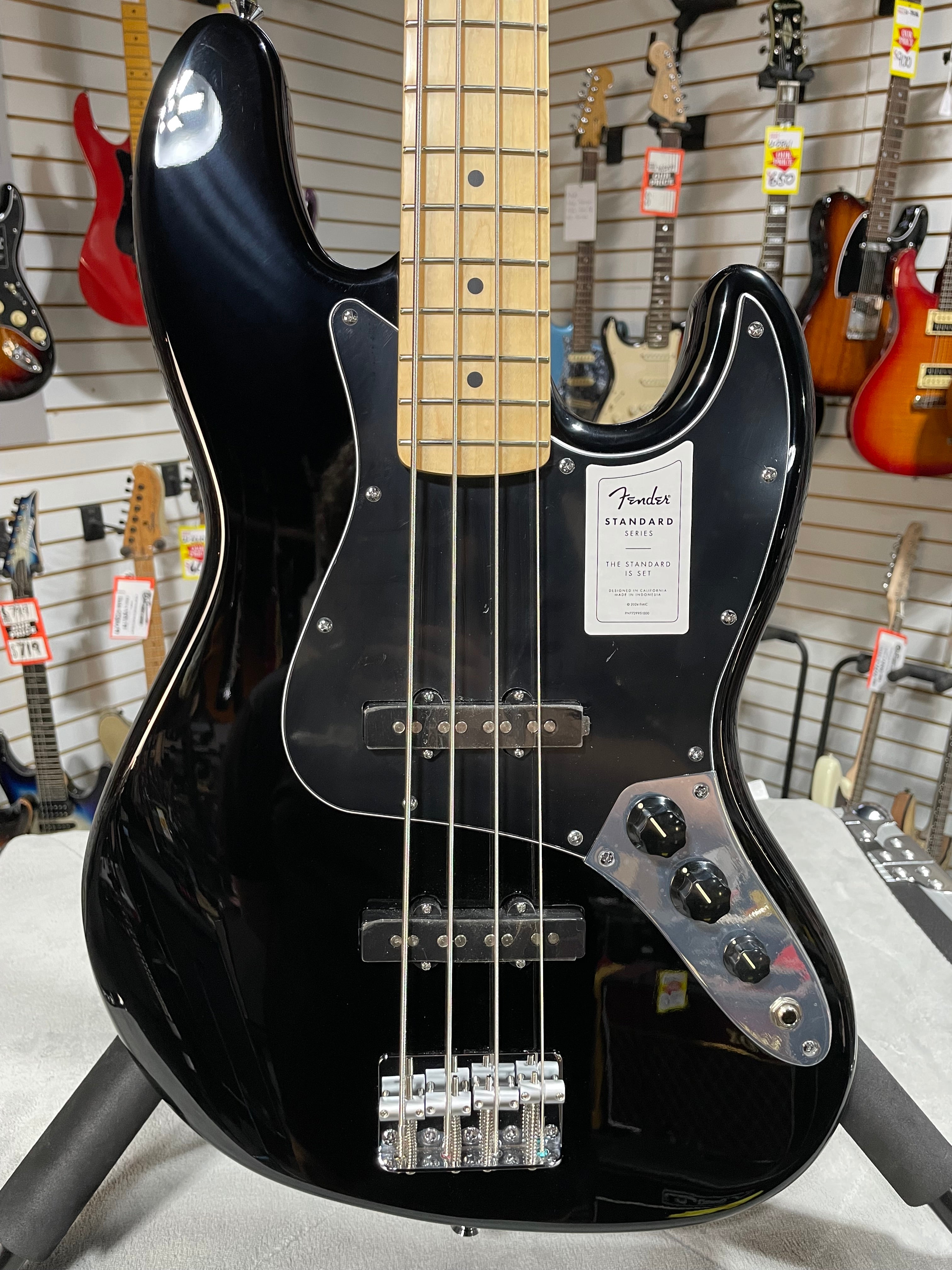 Fender Standard Jazz Bass - Black, Maple Fingerboard #626 GET PLEK'D!