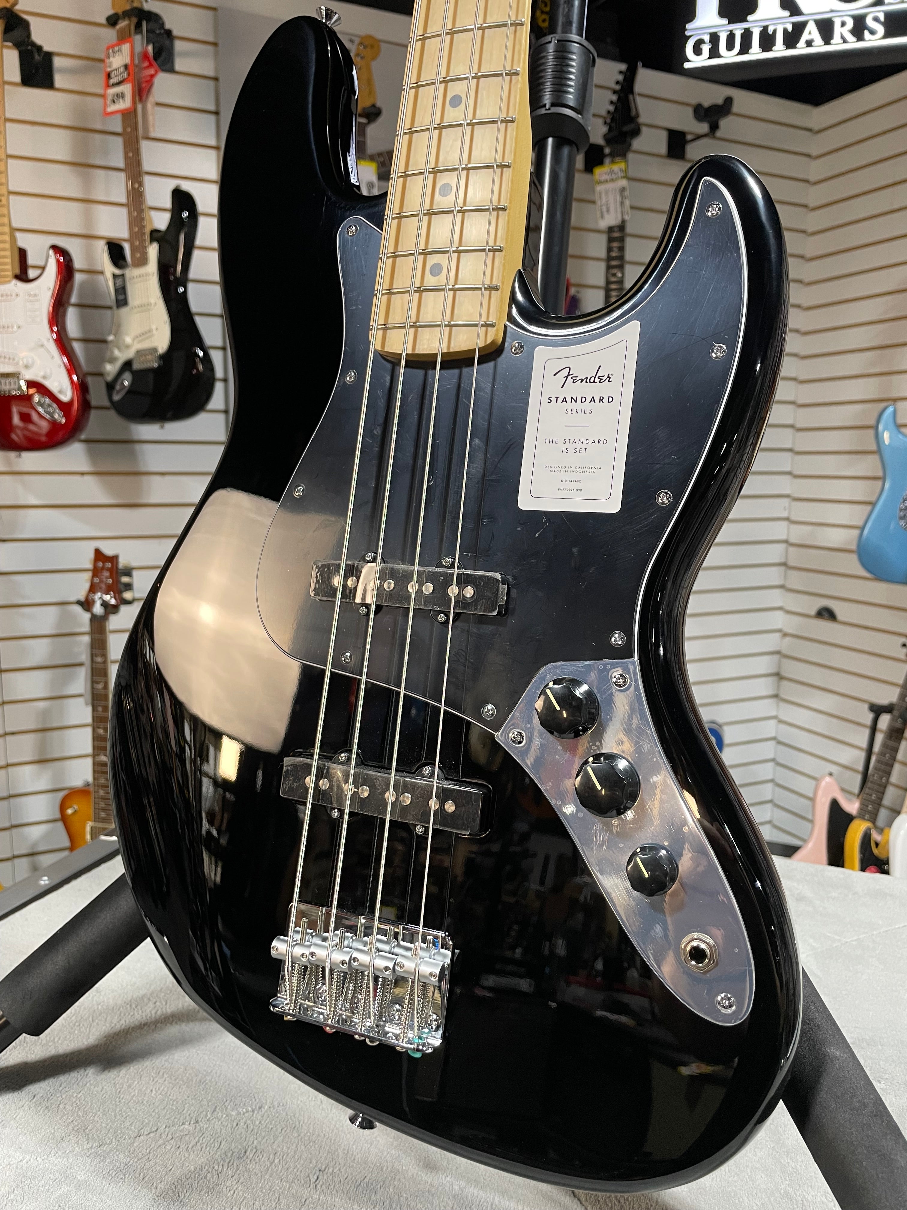 Fender Standard Jazz Bass - Black, Maple Fingerboard #626 GET PLEK'D!