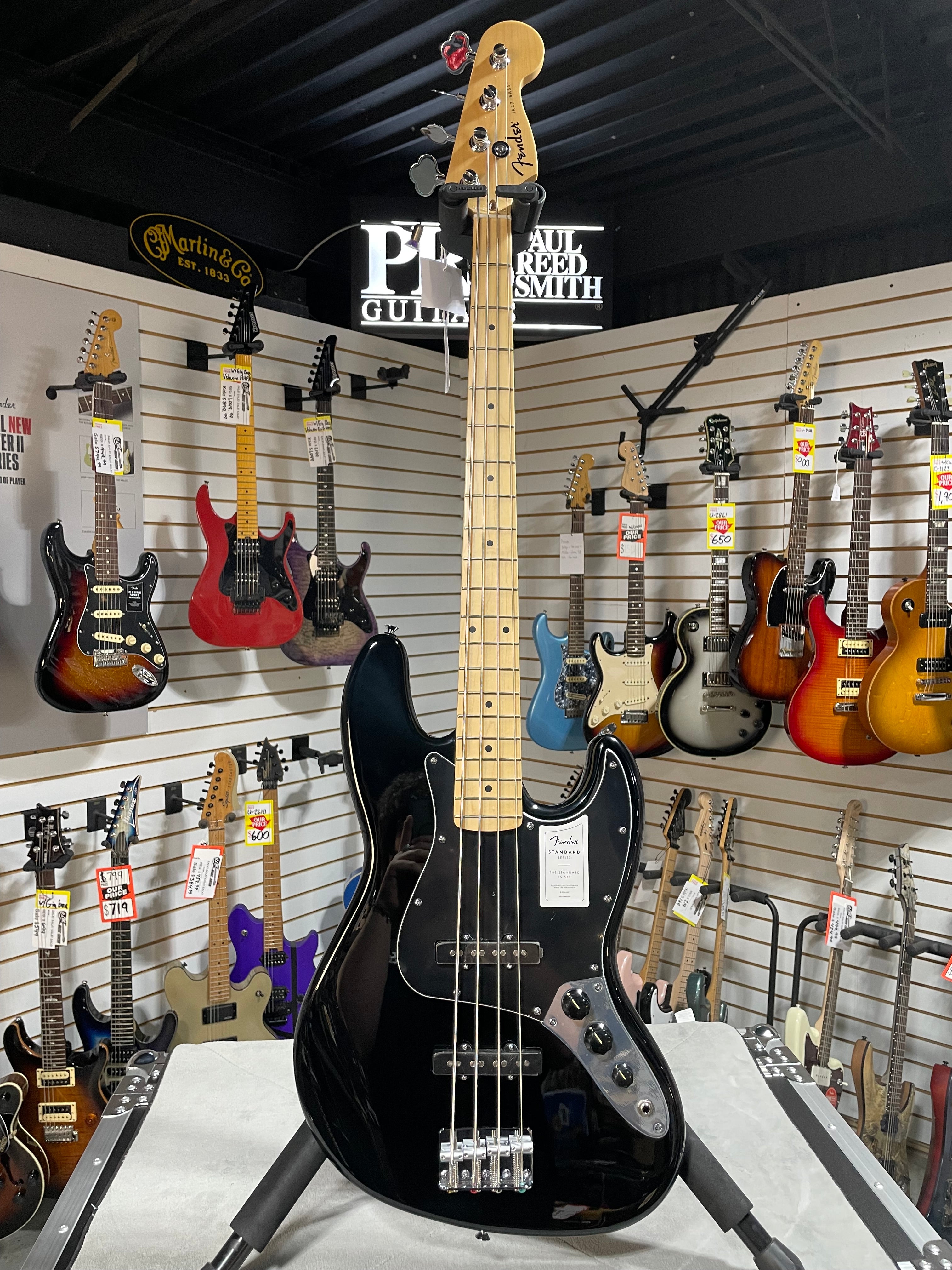 Fender Standard Jazz Bass - Black, Maple Fingerboard #626 GET PLEK'D!