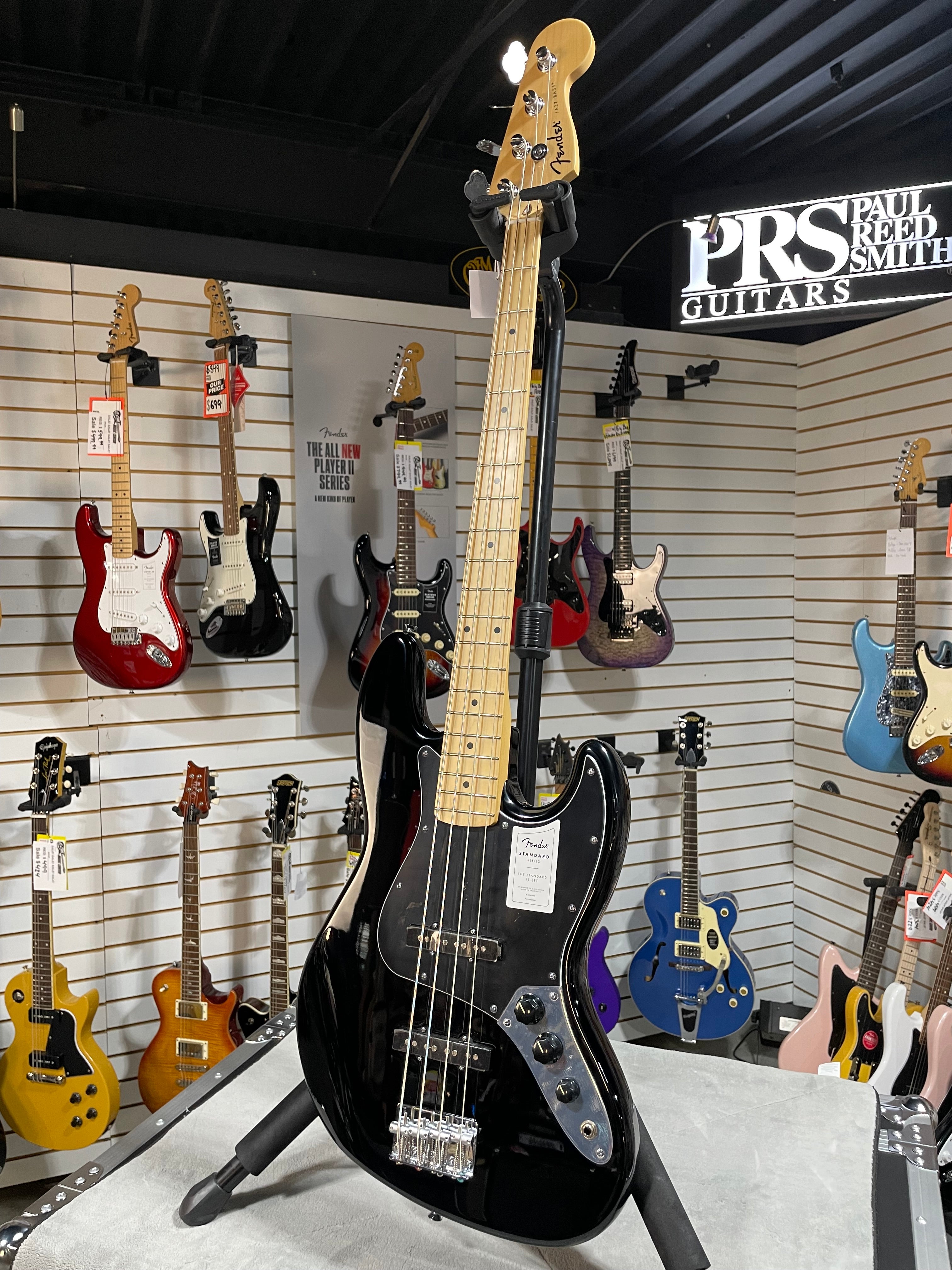 Fender Standard Jazz Bass - Black, Maple Fingerboard #626 GET PLEK'D!