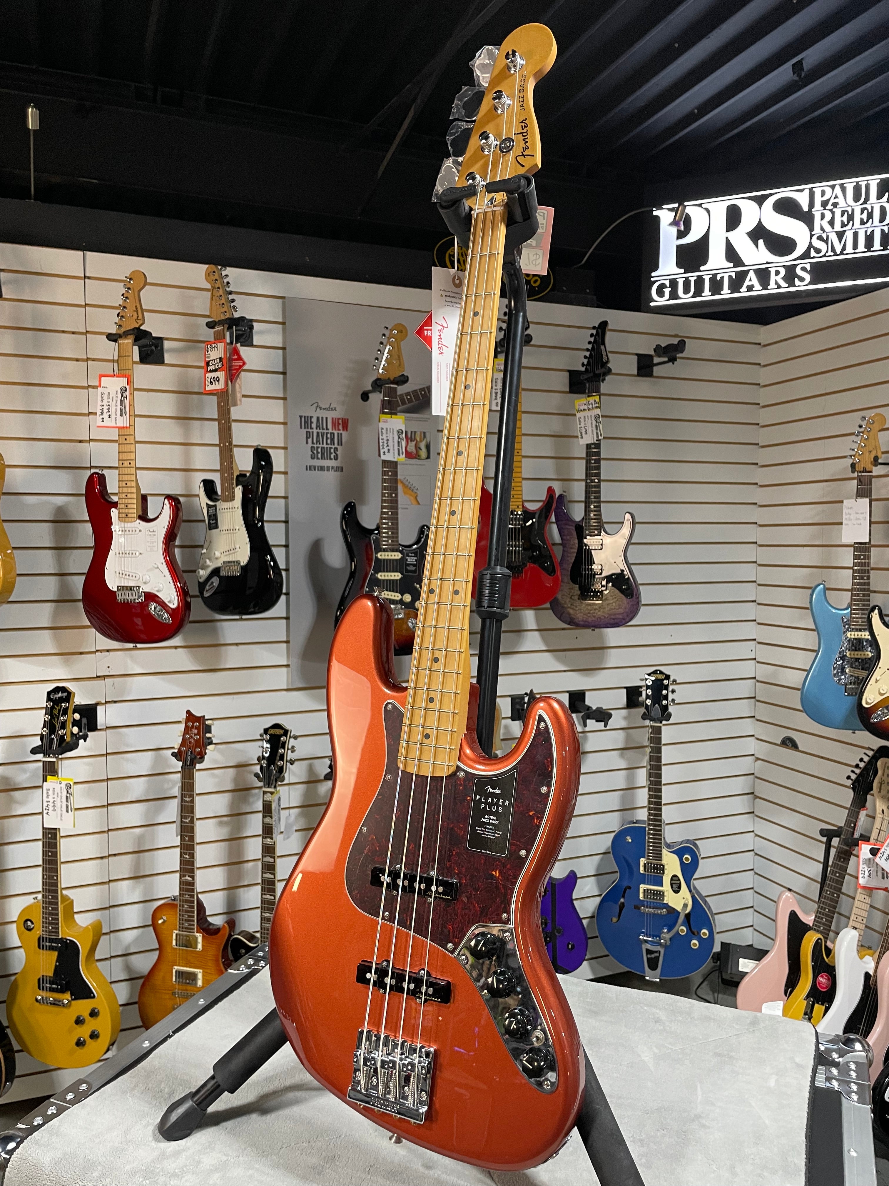 Player Plus Active Jazz Bass - Aged Candy Apple Red #231 GET PLEK'D!