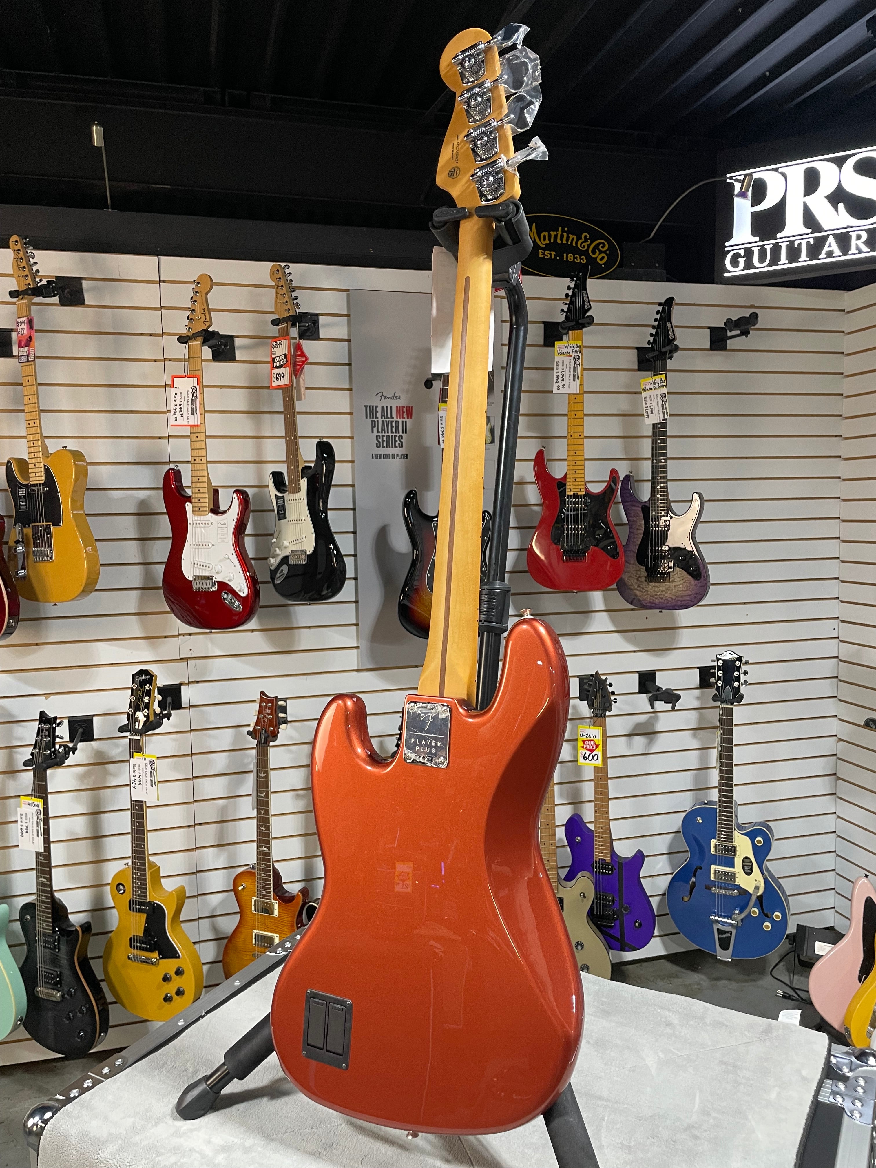 Player Plus Active Jazz Bass - Aged Candy Apple Red #231 GET PLEK'D!