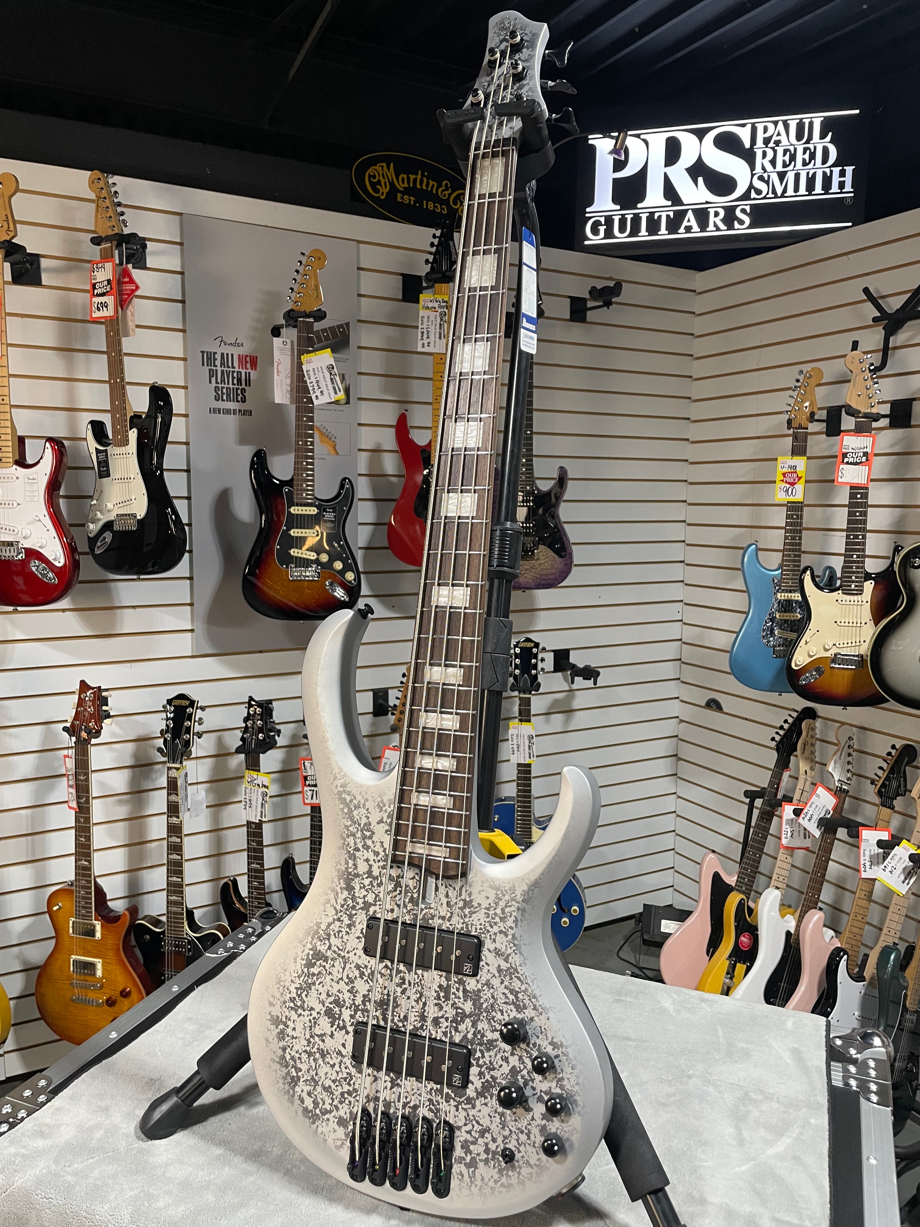 Ibanez 25th-Anniversary BTB Silver Blizzard Matte