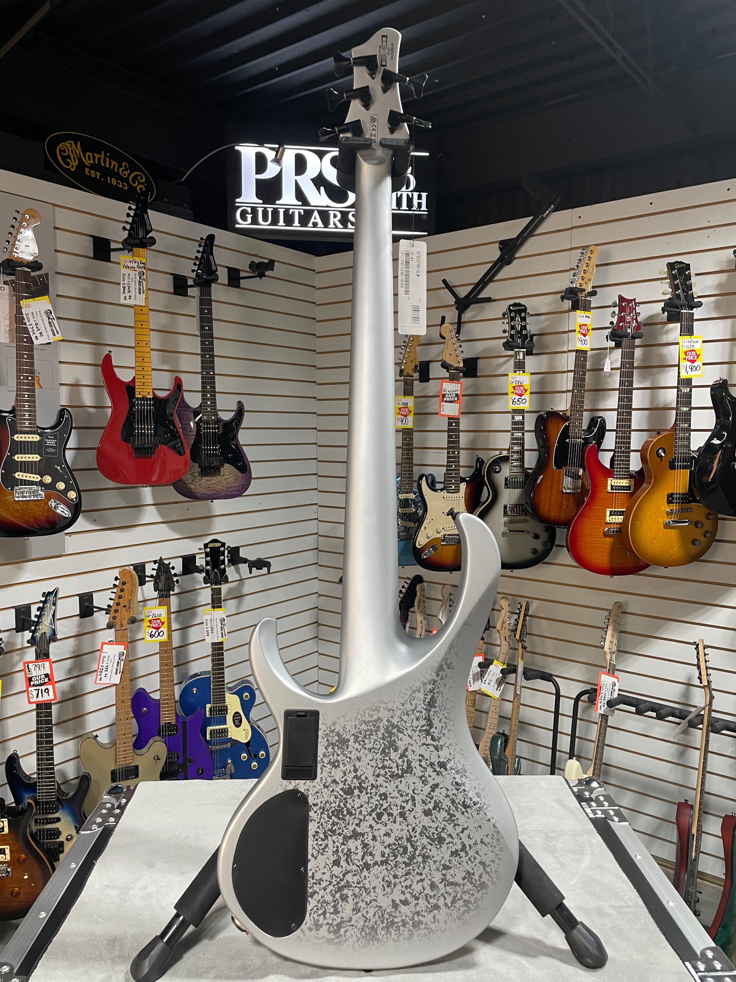 Ibanez 25th-Anniversary BTB Silver Blizzard Matte