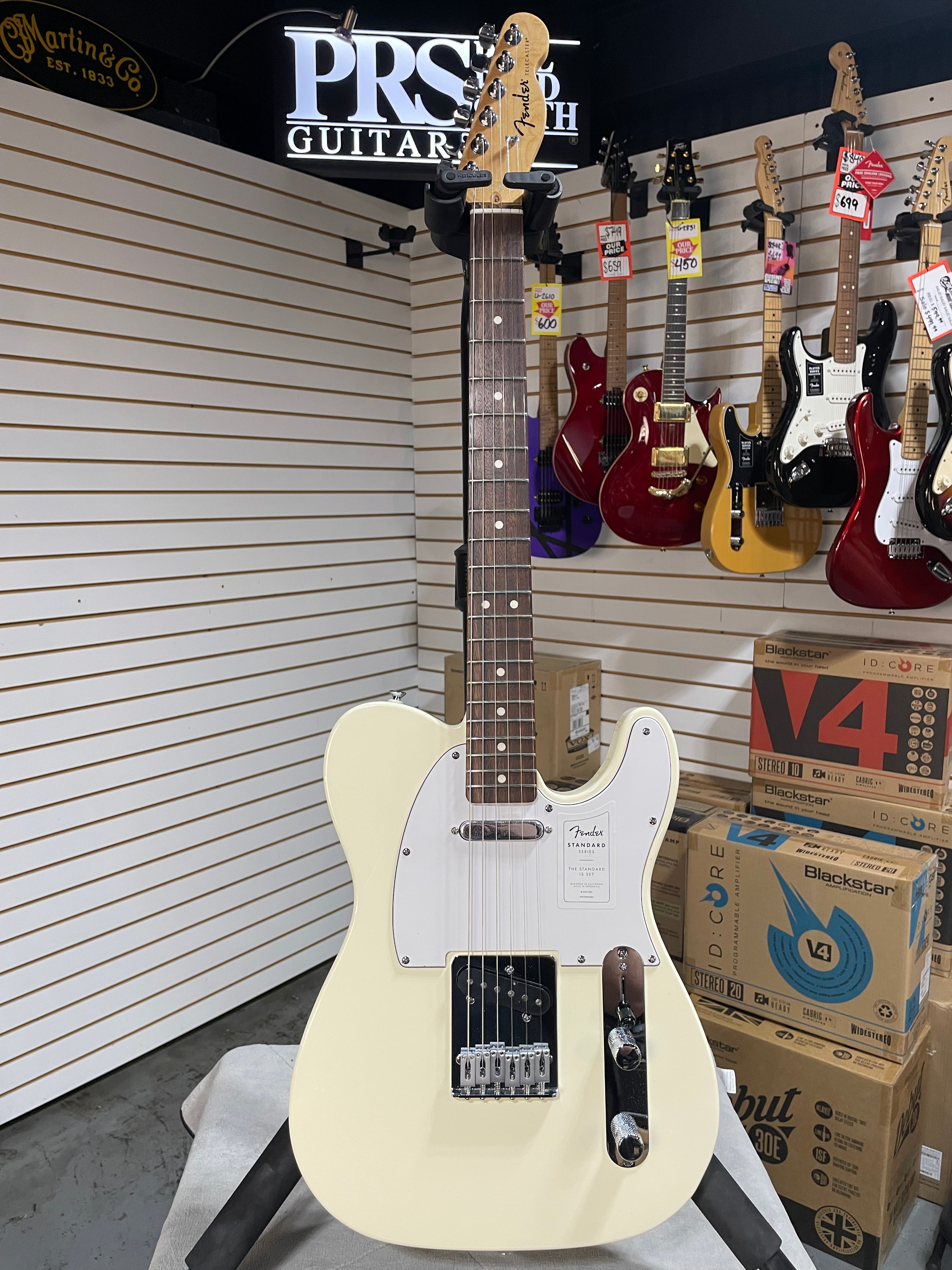 Fender Standard Telecaster Electric Guitar - Olympic White & PLEK*D #487