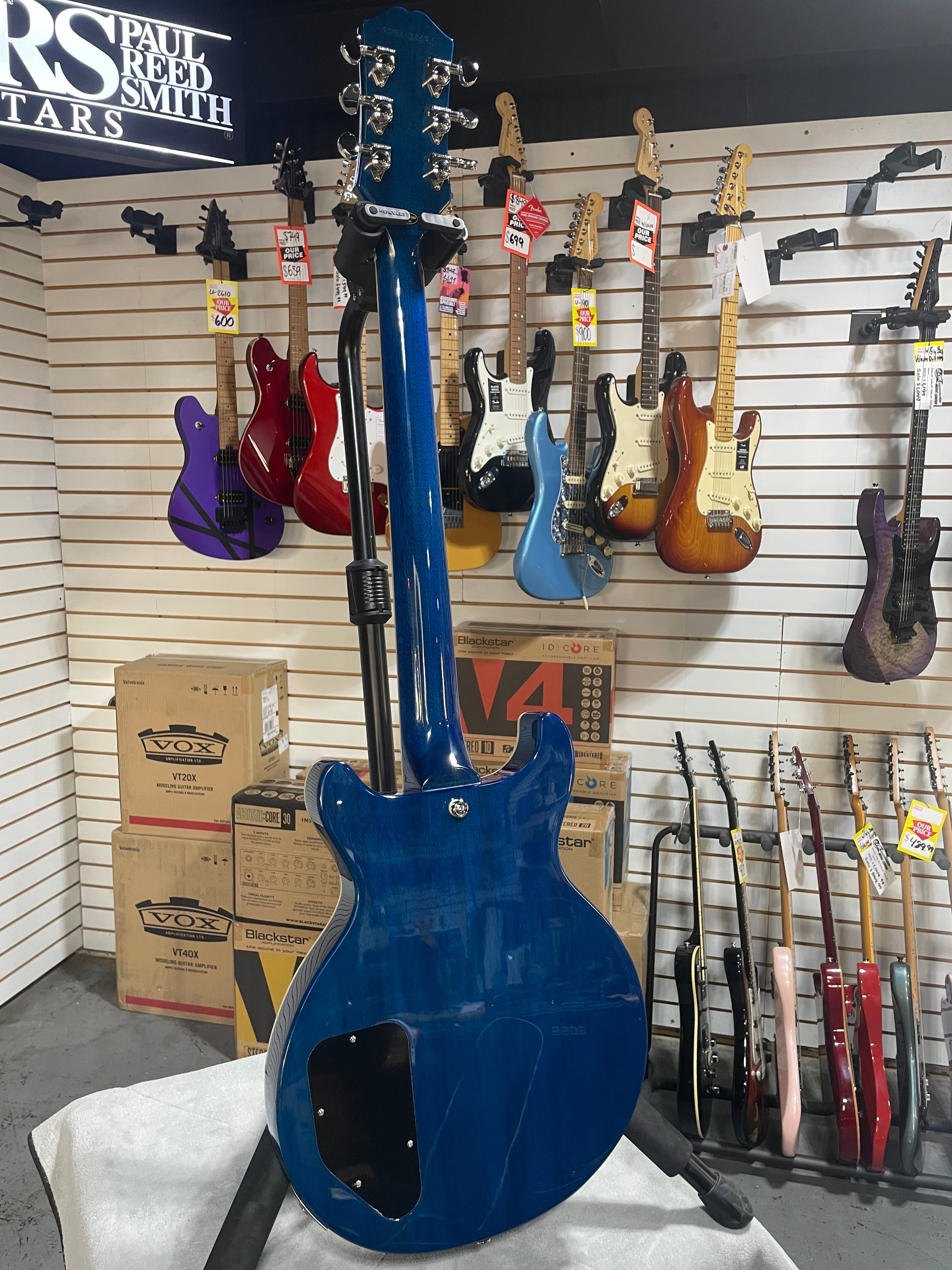 Epiphone Les Paul Special Double Cut Figured Electric Guitar - Ocean Water w/ Gigbag & PLEK*D #496