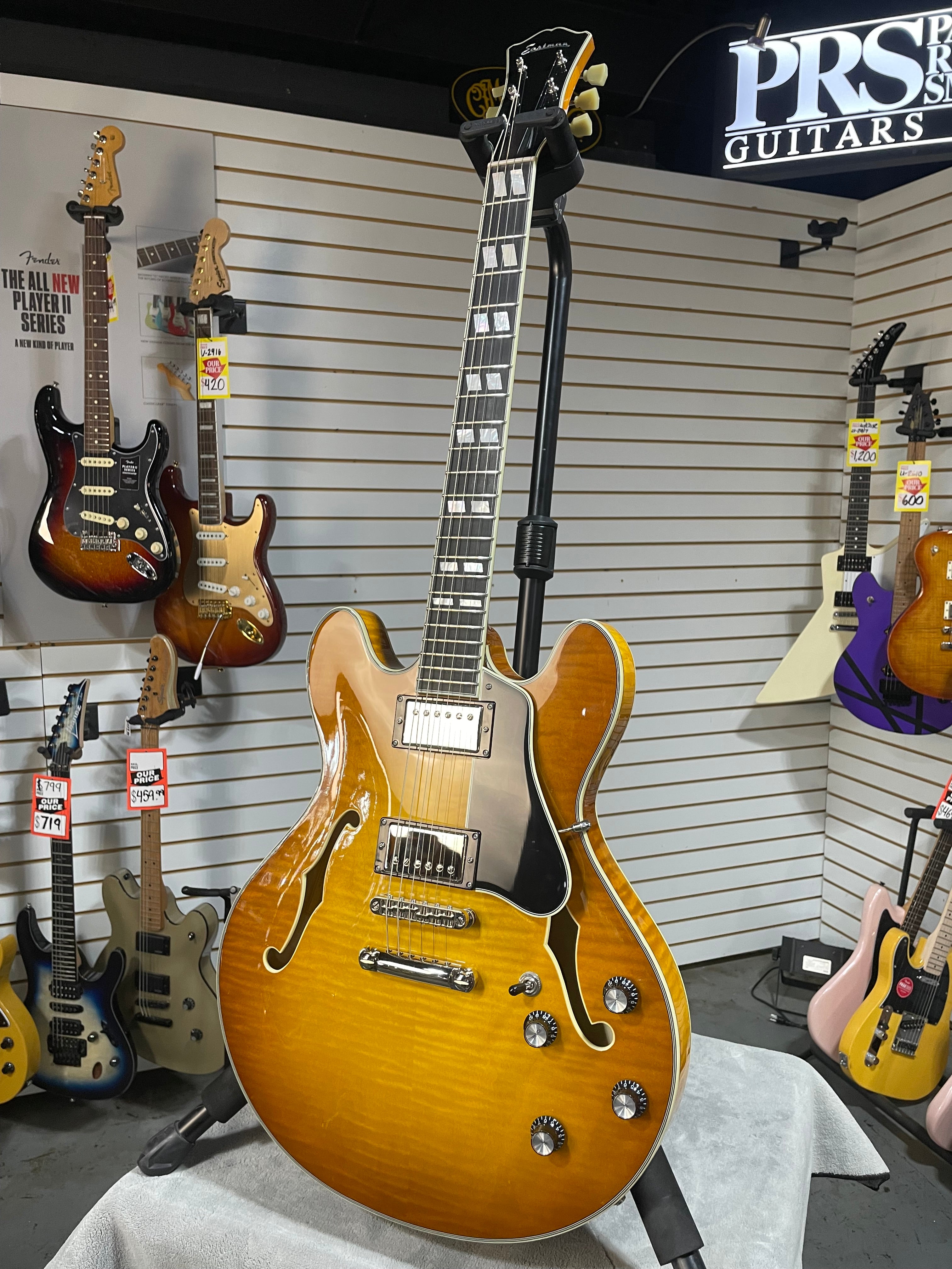 Eastman T486 Semi-Hollowbody Electric Guitar - Goldburst w/OHSC & PLEK*D #595