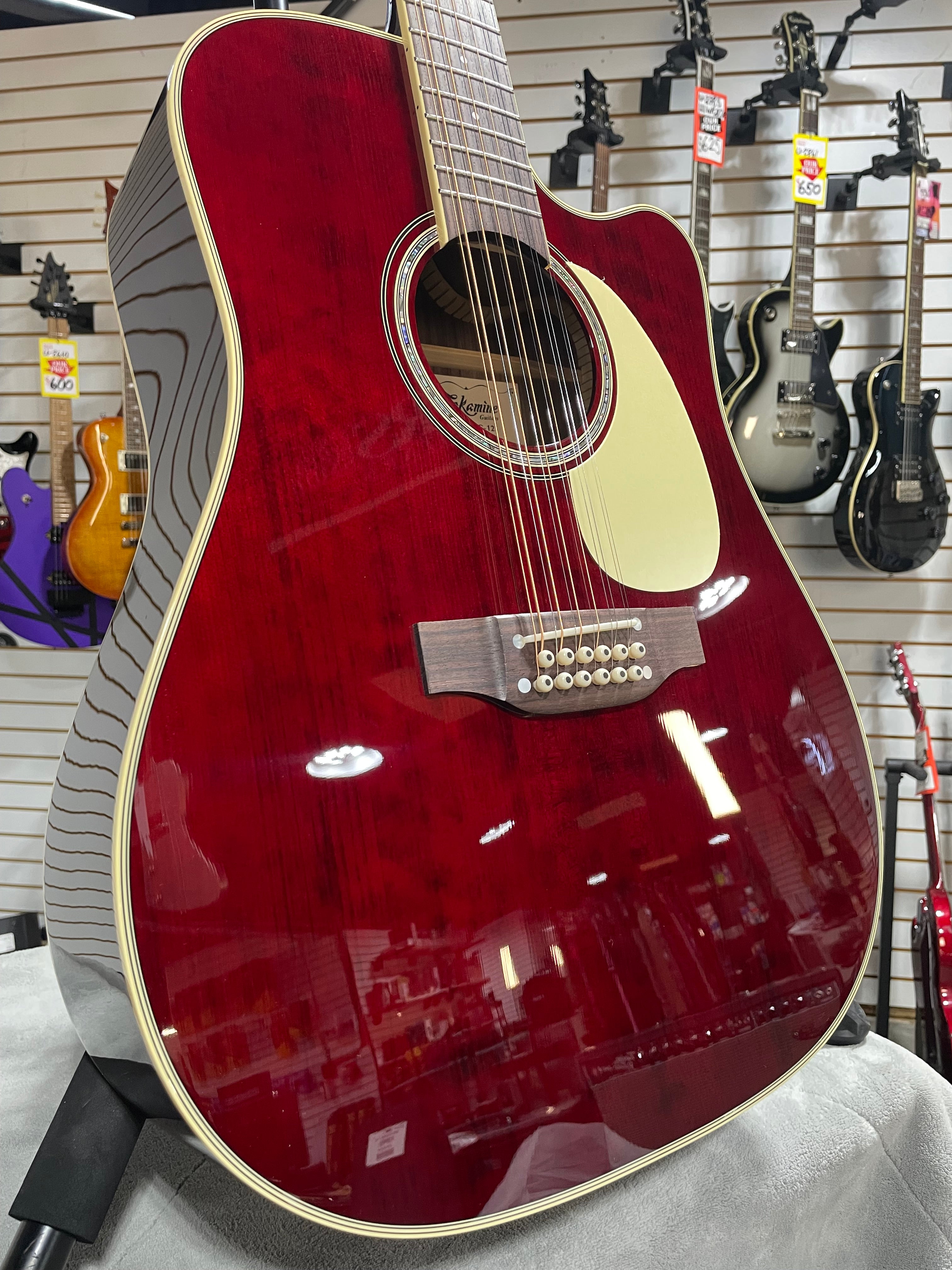 Takamine JJ325SRC-12 String Acoustic Electric Guitar - Gloss Red w/ OSSC & PLEK*D #478