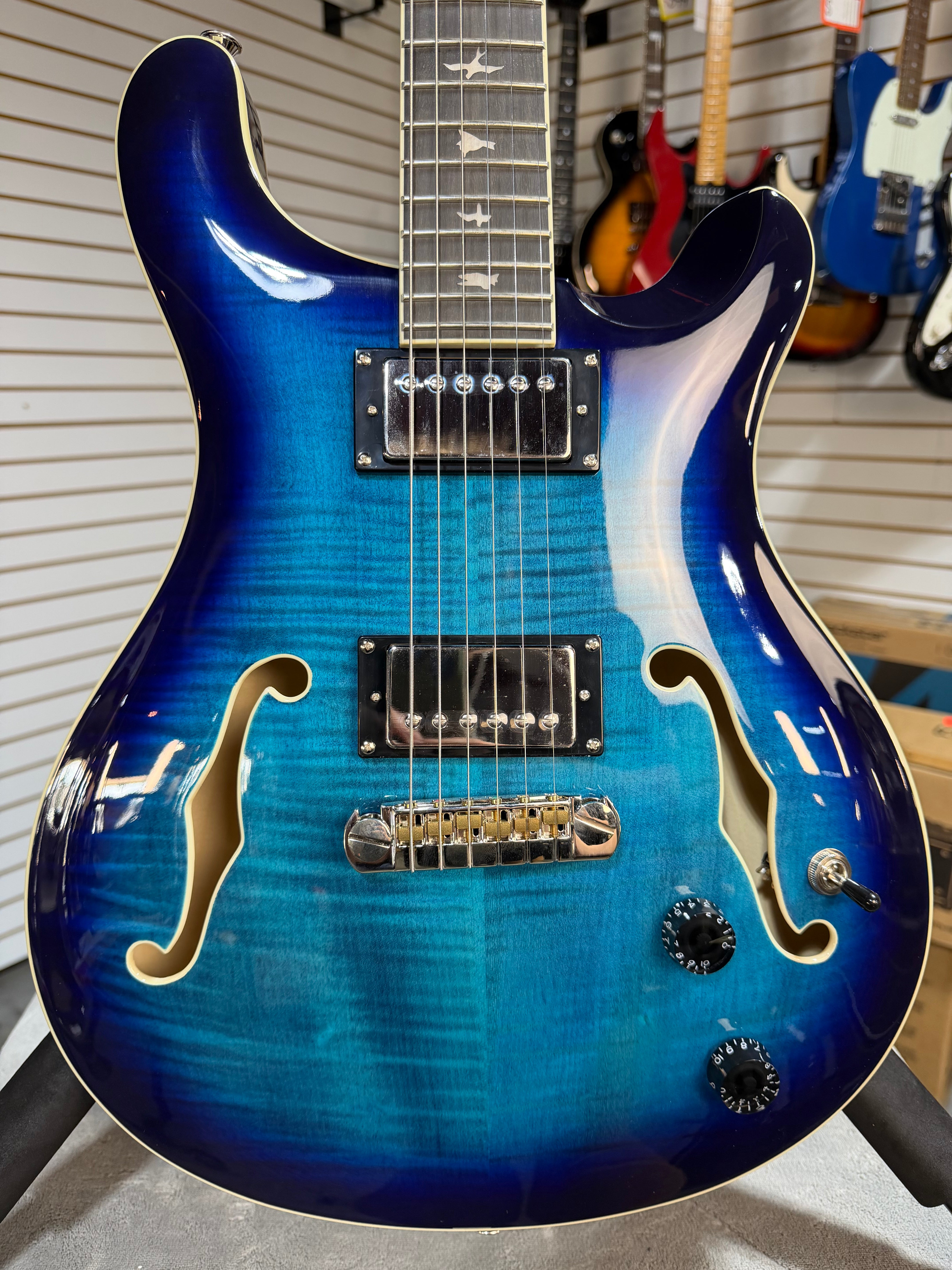 PRS SE Hollowbody II Faded Blue Burst