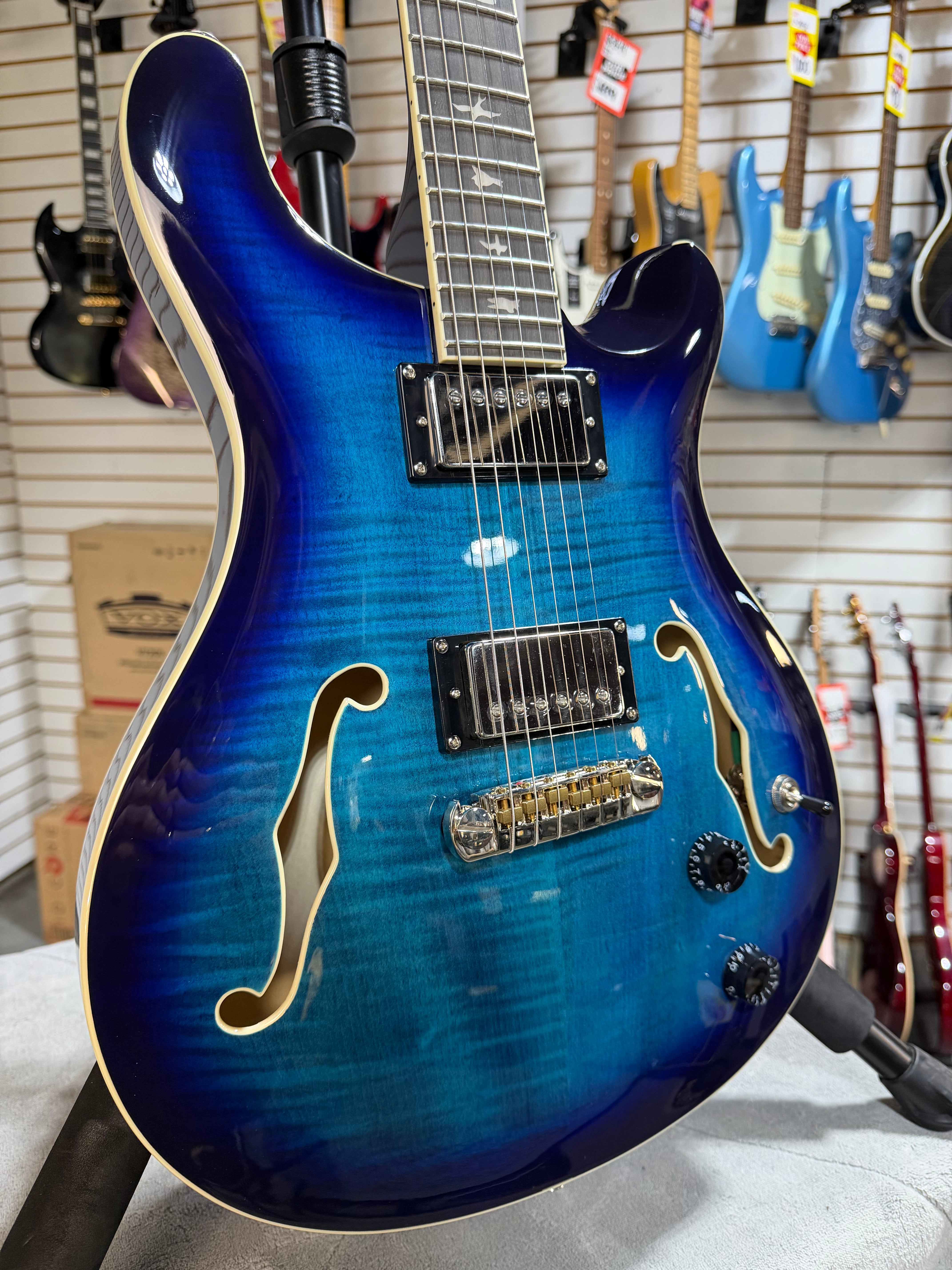 PRS SE Hollowbody II Faded Blue Burst